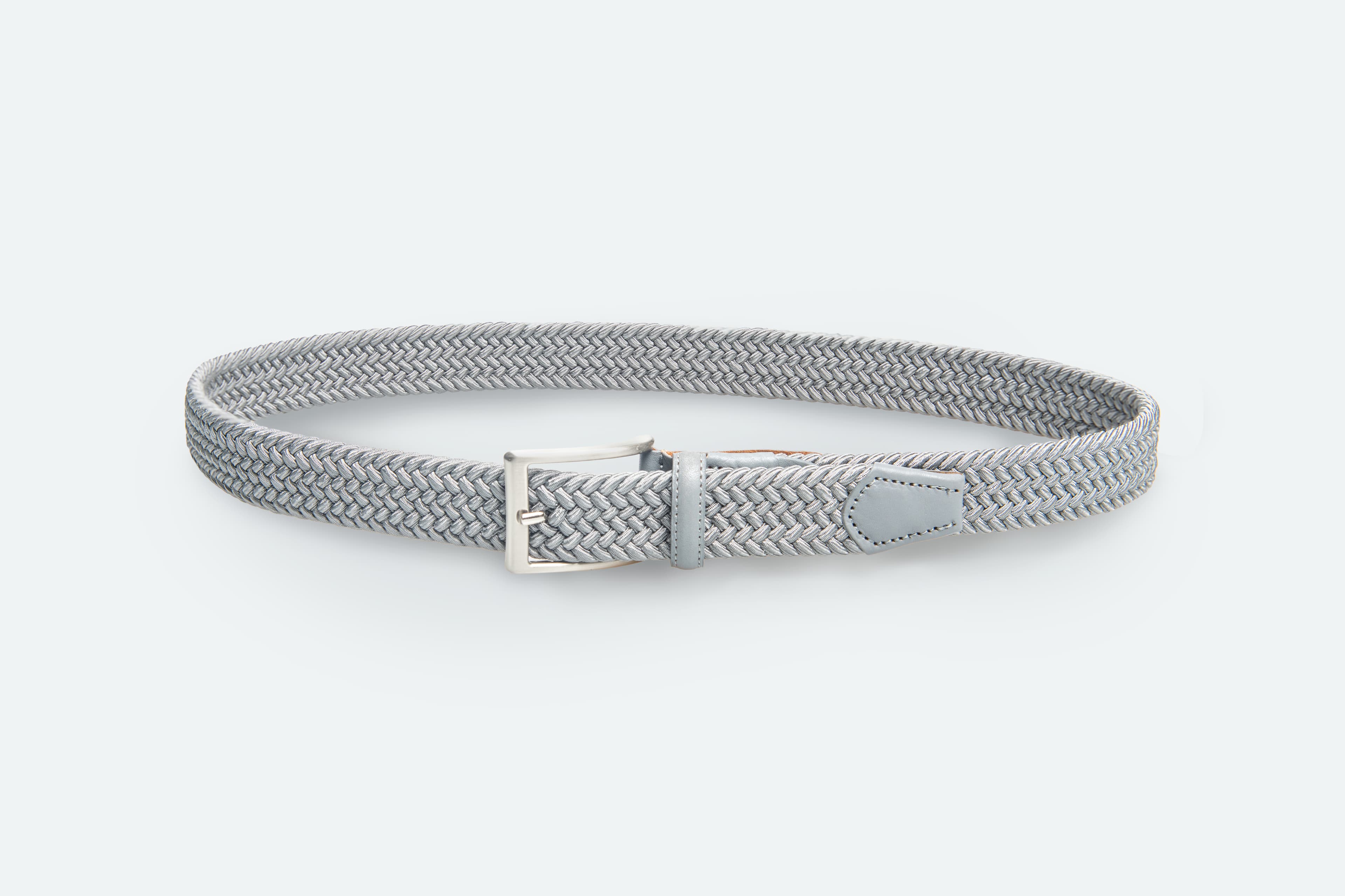 Officine Napoli Grey Braided Fabric Belt