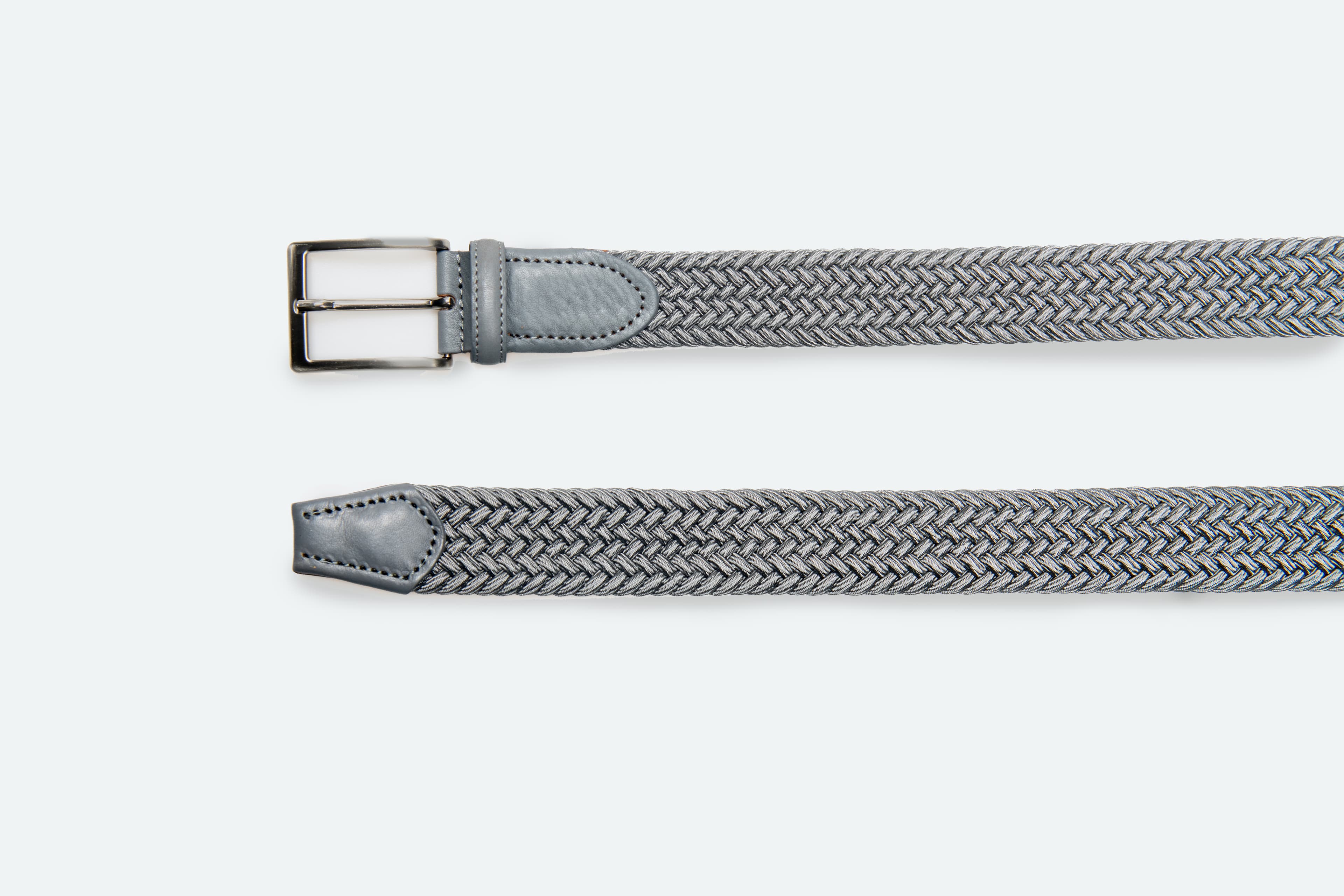 Officine Napoli Grey Braided Fabric Belt