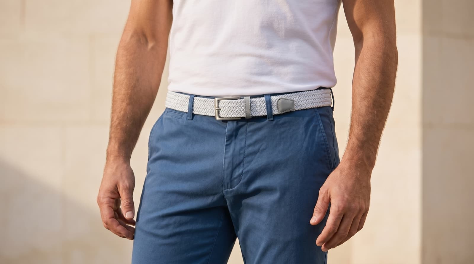 Officine Napoli Dark Grey Braided Fabric Belt