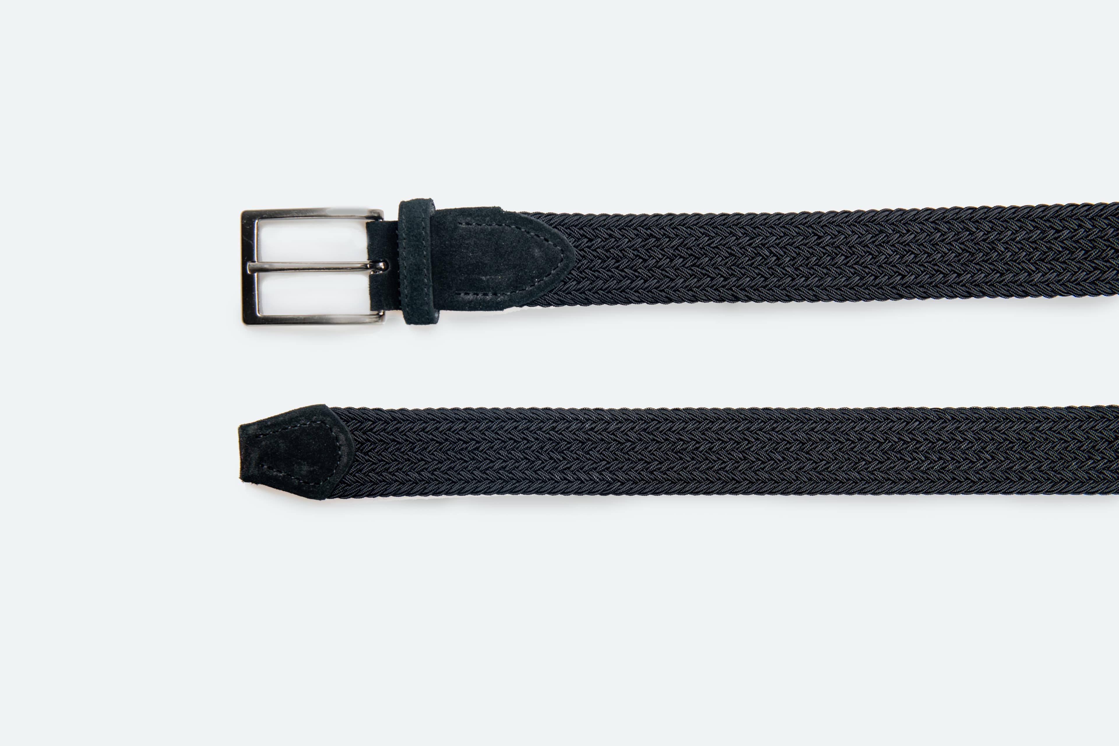 Officine Napoli Black Braided Fabric Belt
