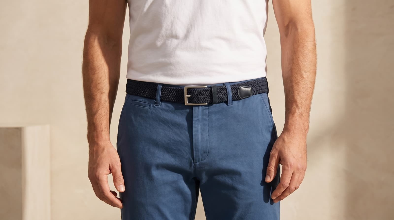 Officine Napoli Black Braided Fabric Belt