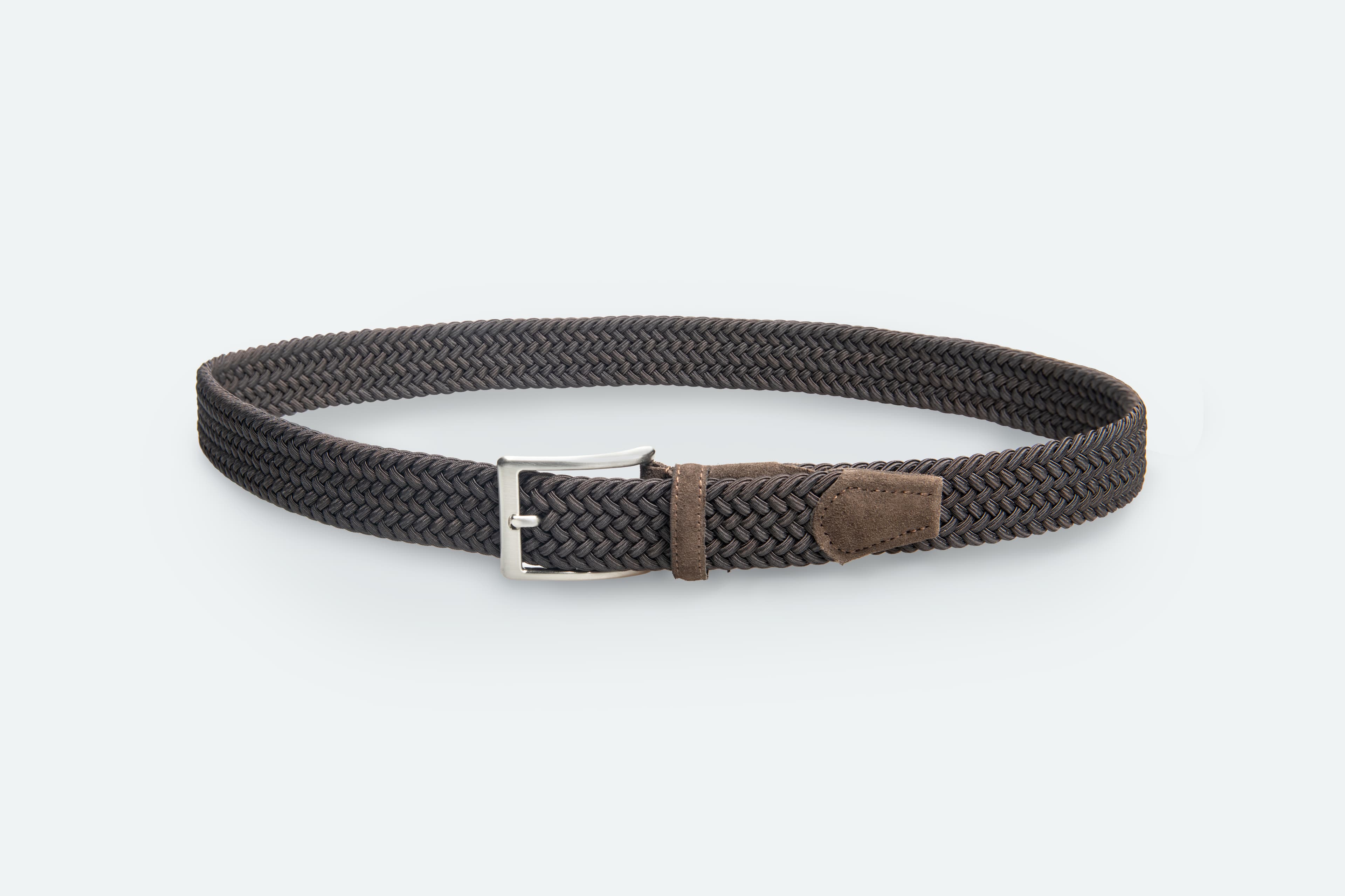 Officine Napoli Dark Brown Braided Fabric Belt