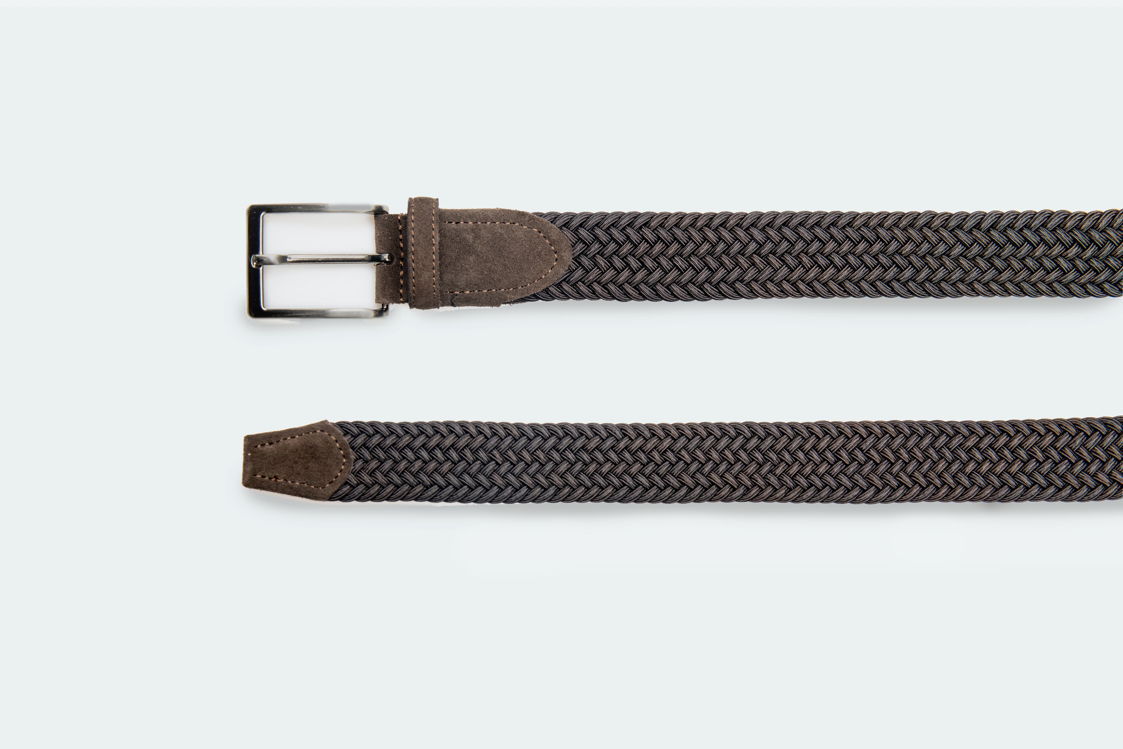 Officine Napoli Dark Brown Braided Fabric Belt