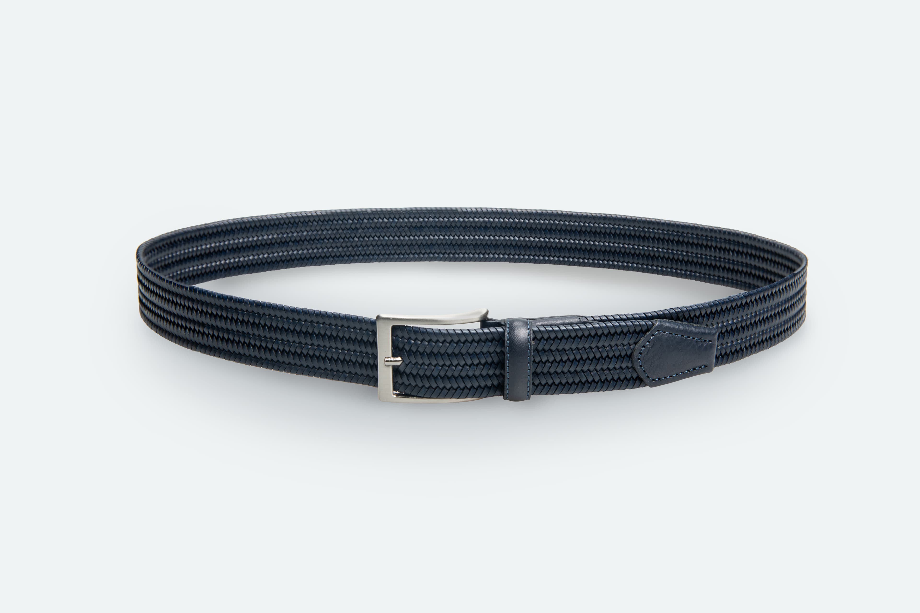 Officine Napoli Blue Braided Leather Belt