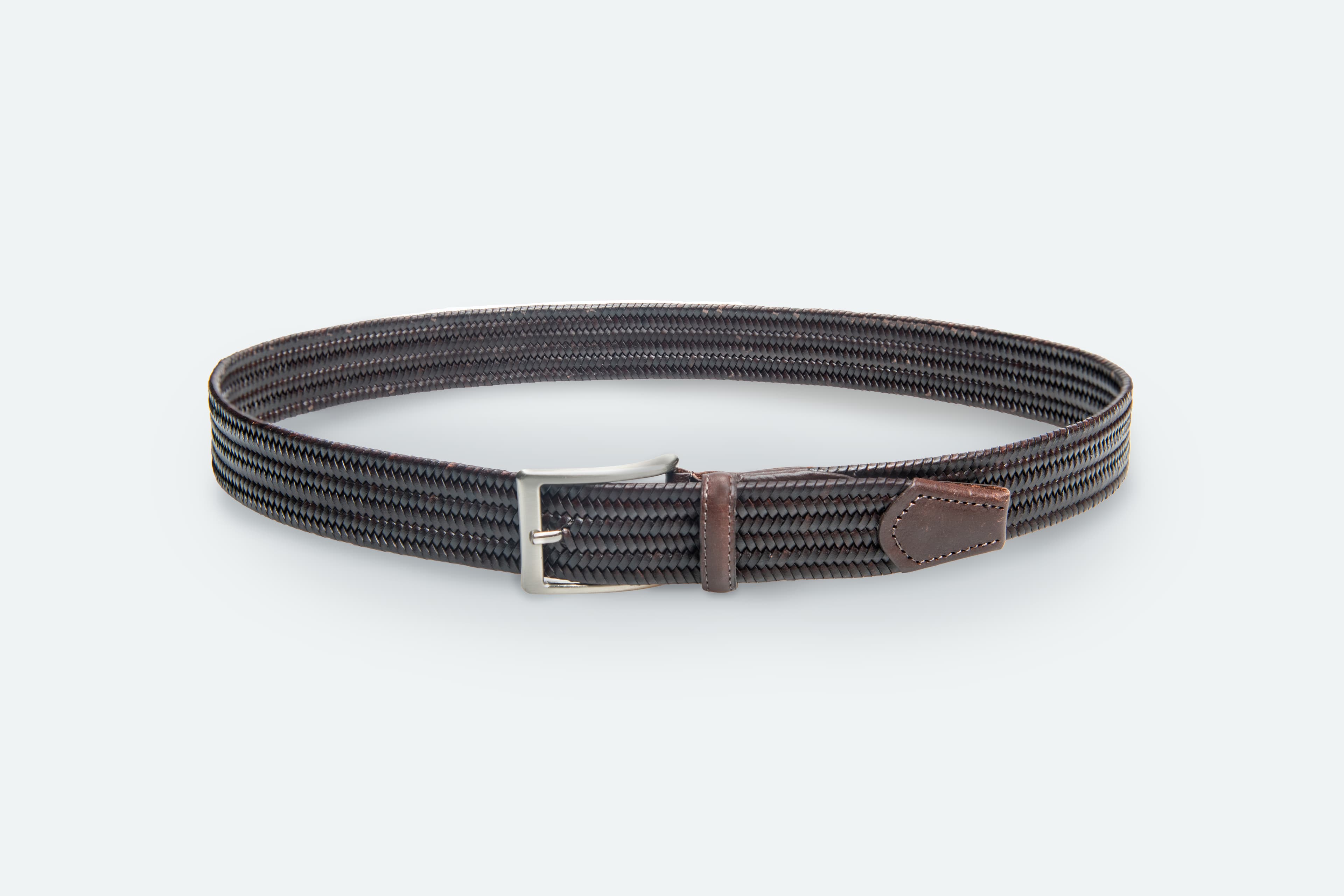 Officine Napoli Dark Brown Braided Leather Belt