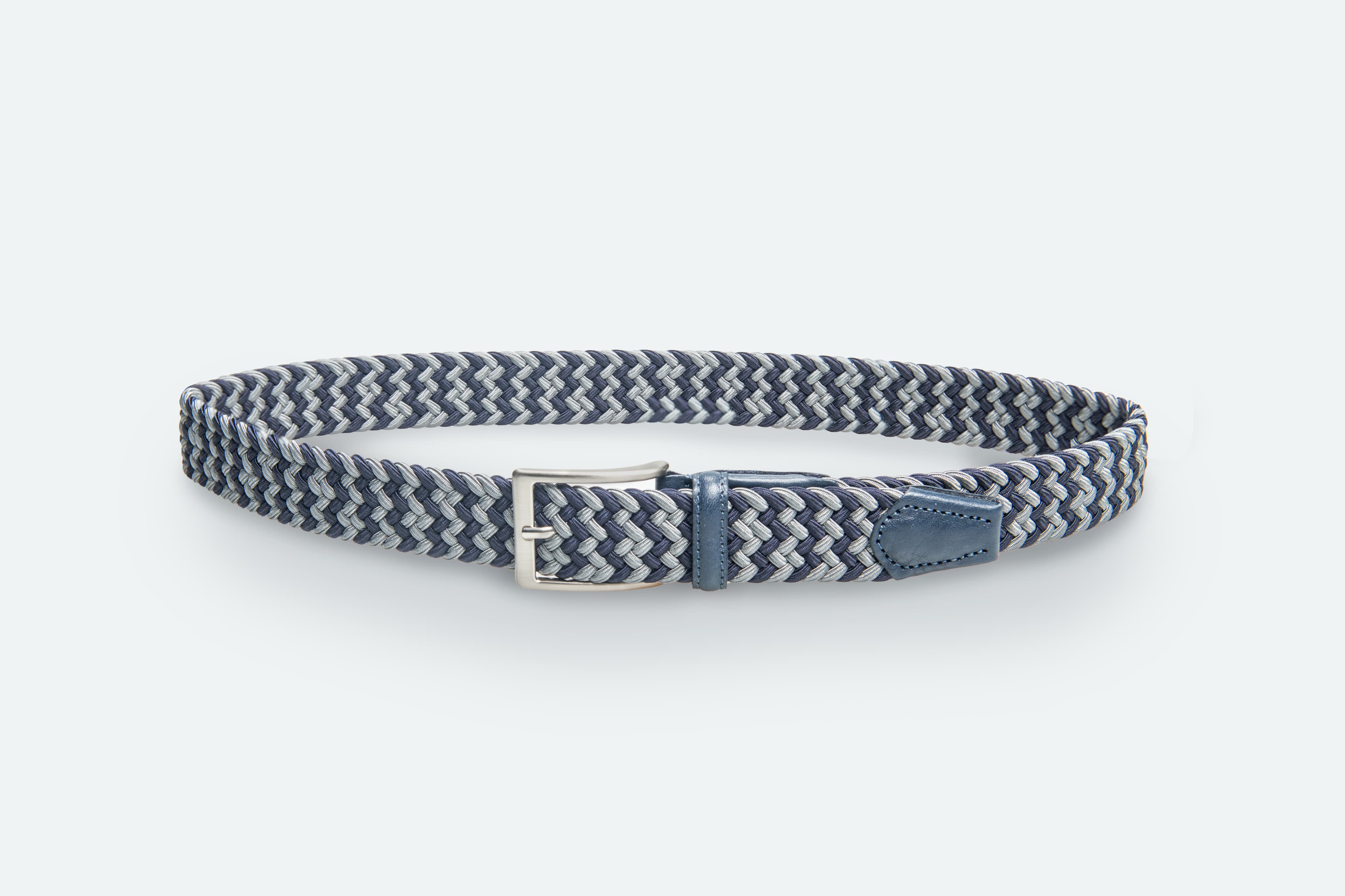 Officine Napoli Blauw/Grijs Multicolor Stretch Riem