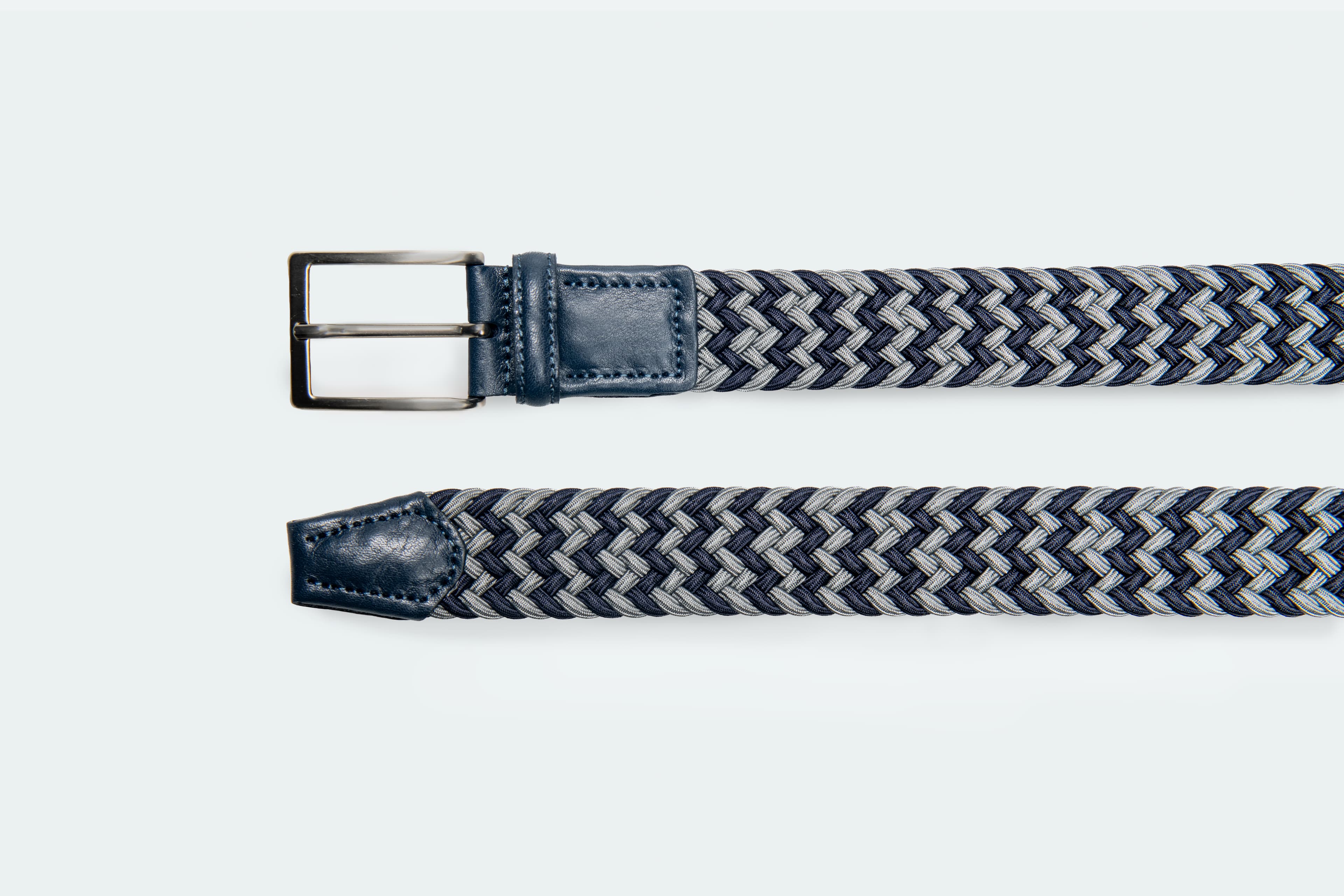 Officine Napoli Blauw/Grijs Multicolor Stretch Riem