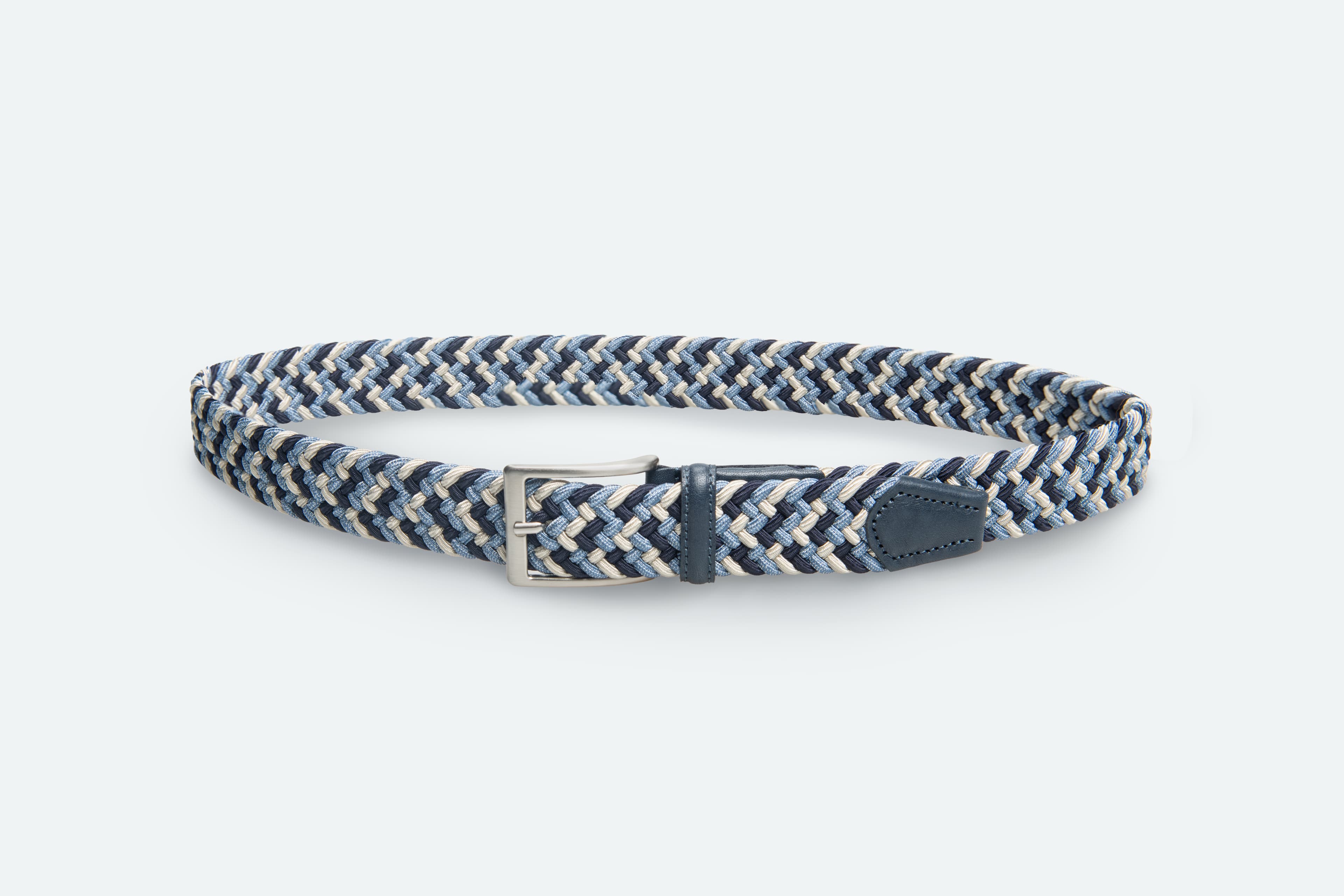 Officine Napoli Blauw/Jeans Multicolor Stretch Riem