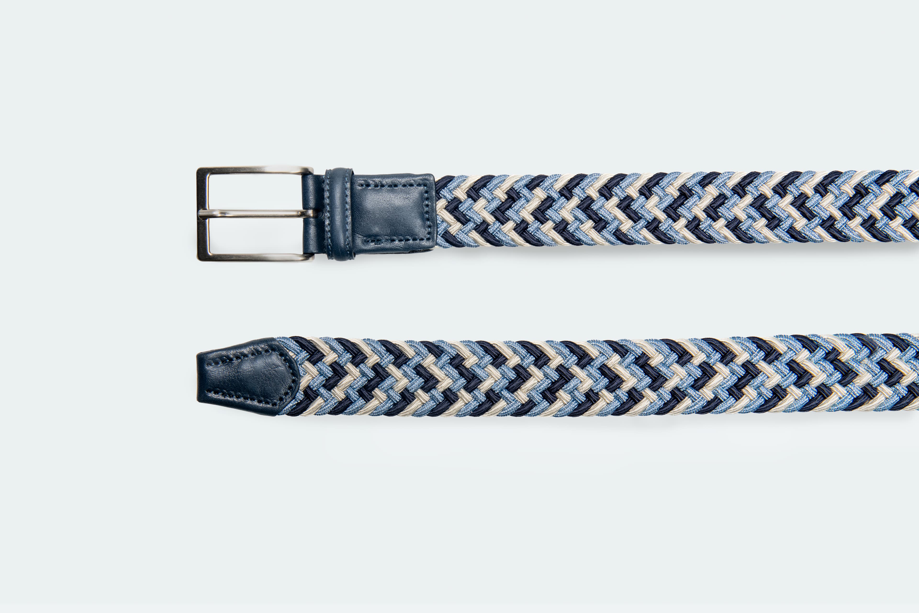 Officine Napoli Blauw/Jeans Multicolor Stretch Riem