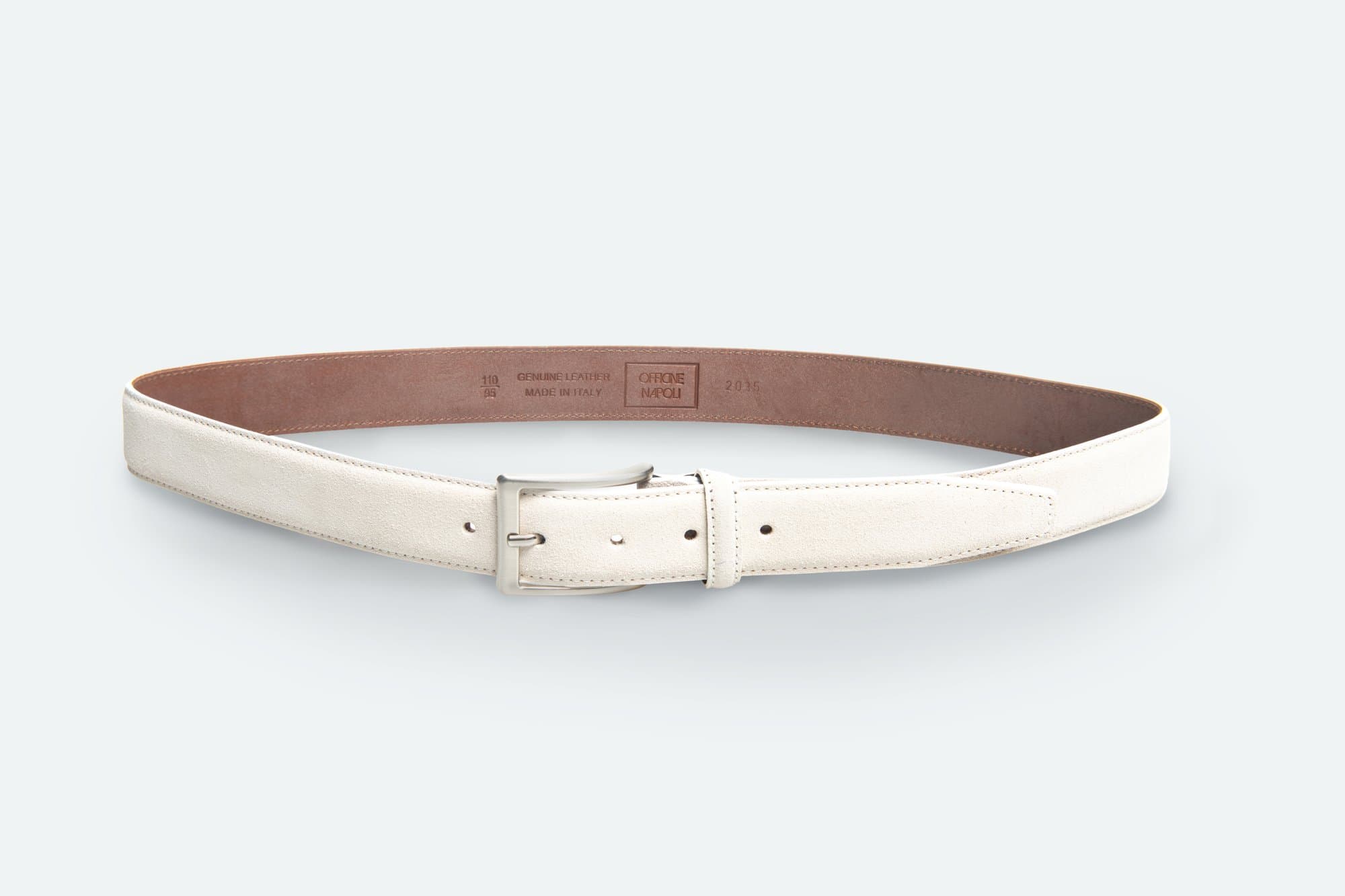 Officine Napoli Offwhite Suede Riem