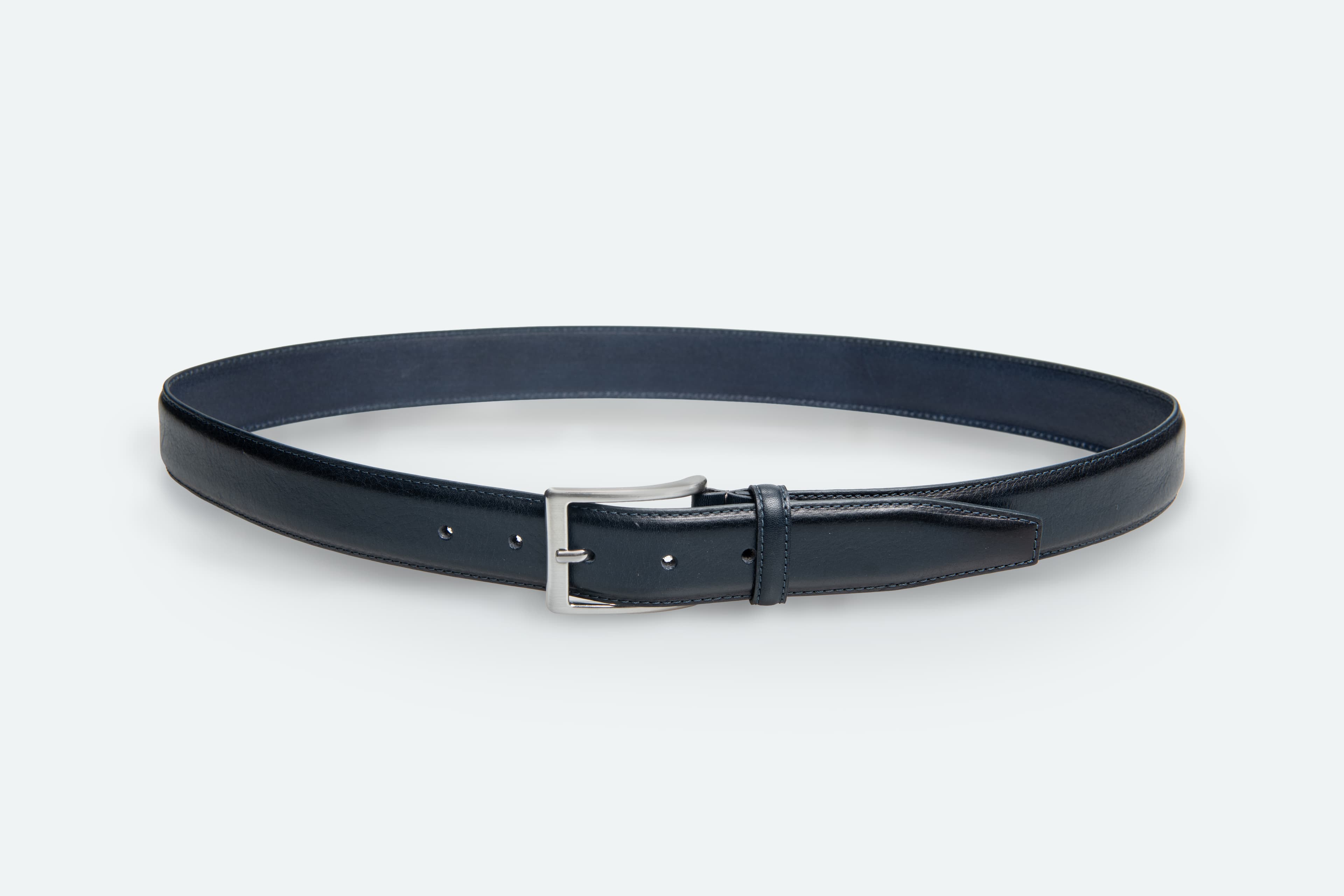 Officine Napoli Blue Smooth Leather Belt