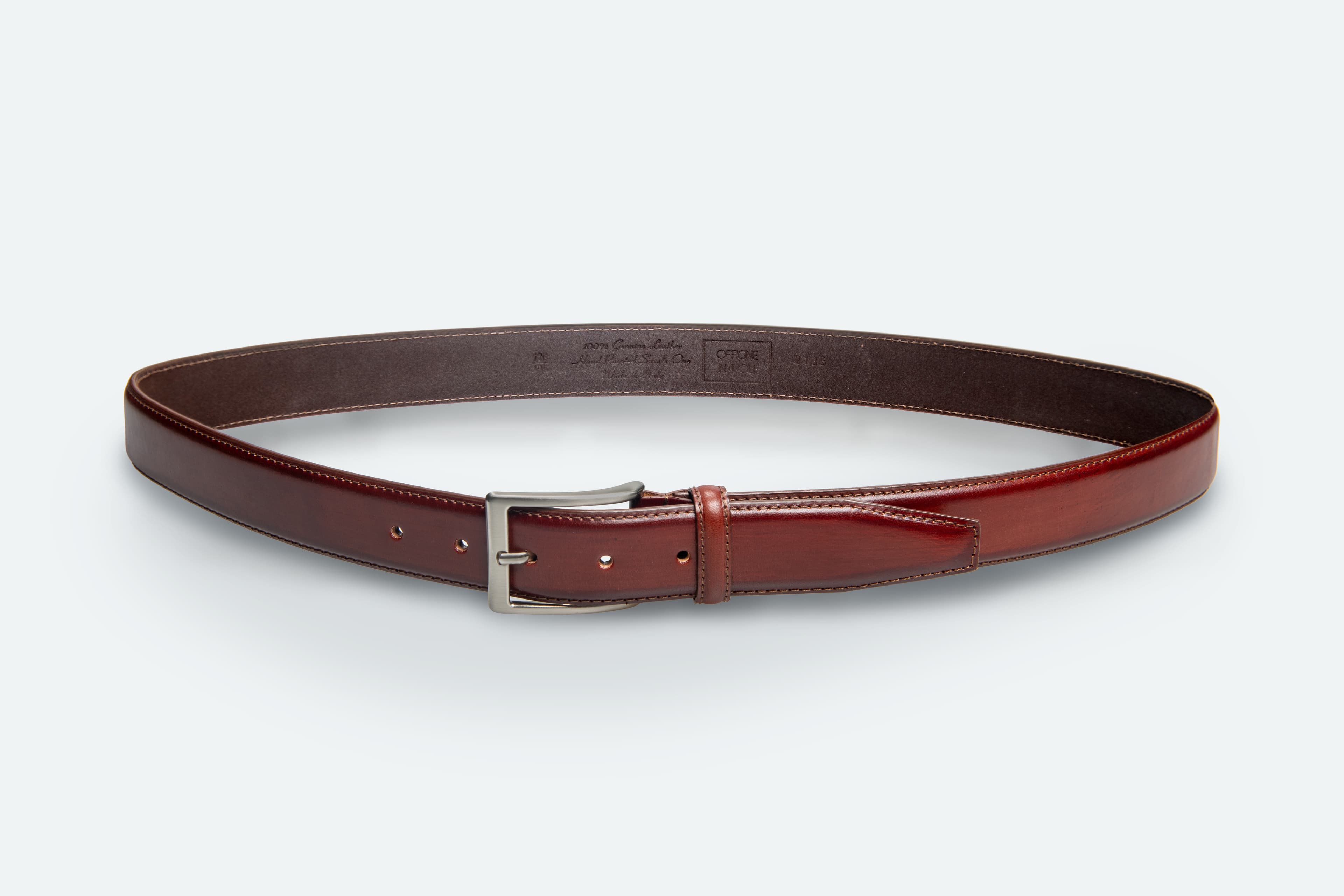 Officine Napoli Brandy Smooth Leather Belt