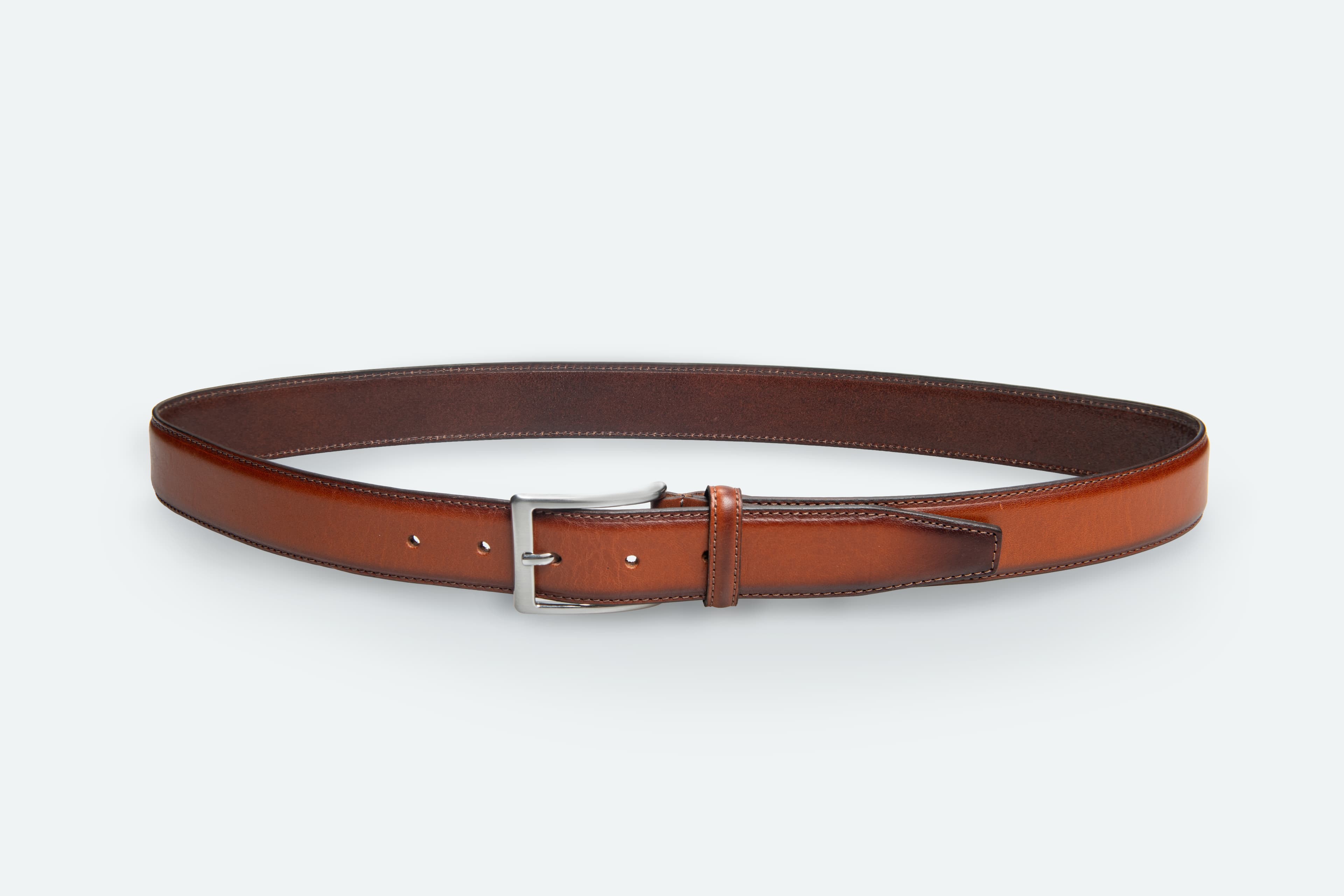 Officine Napoli Cognac Smooth Leather Belt