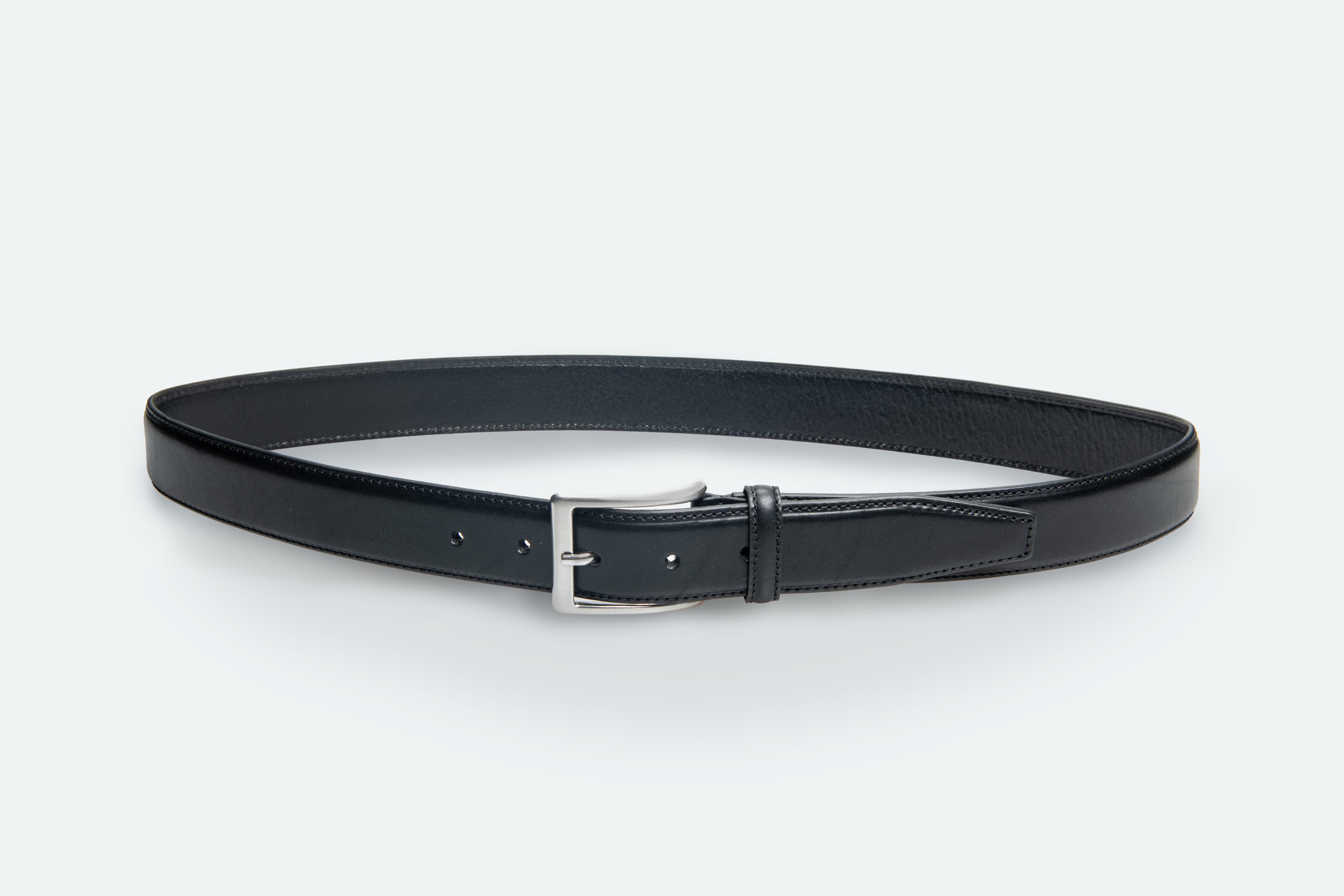 Officine Napoli Black Smooth Leather Belt