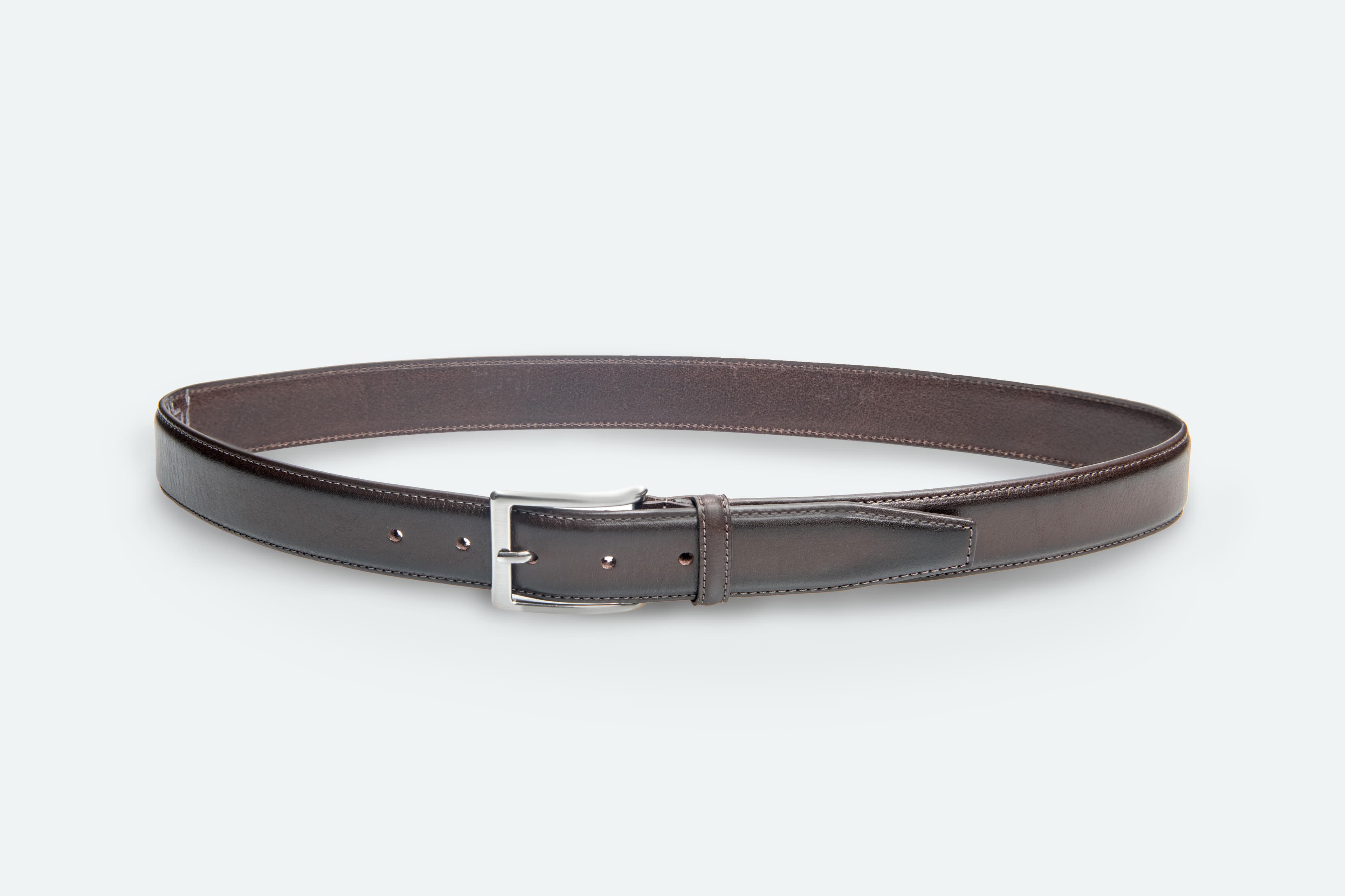 Officine Napoli Dark Brown Smooth Leather Belt