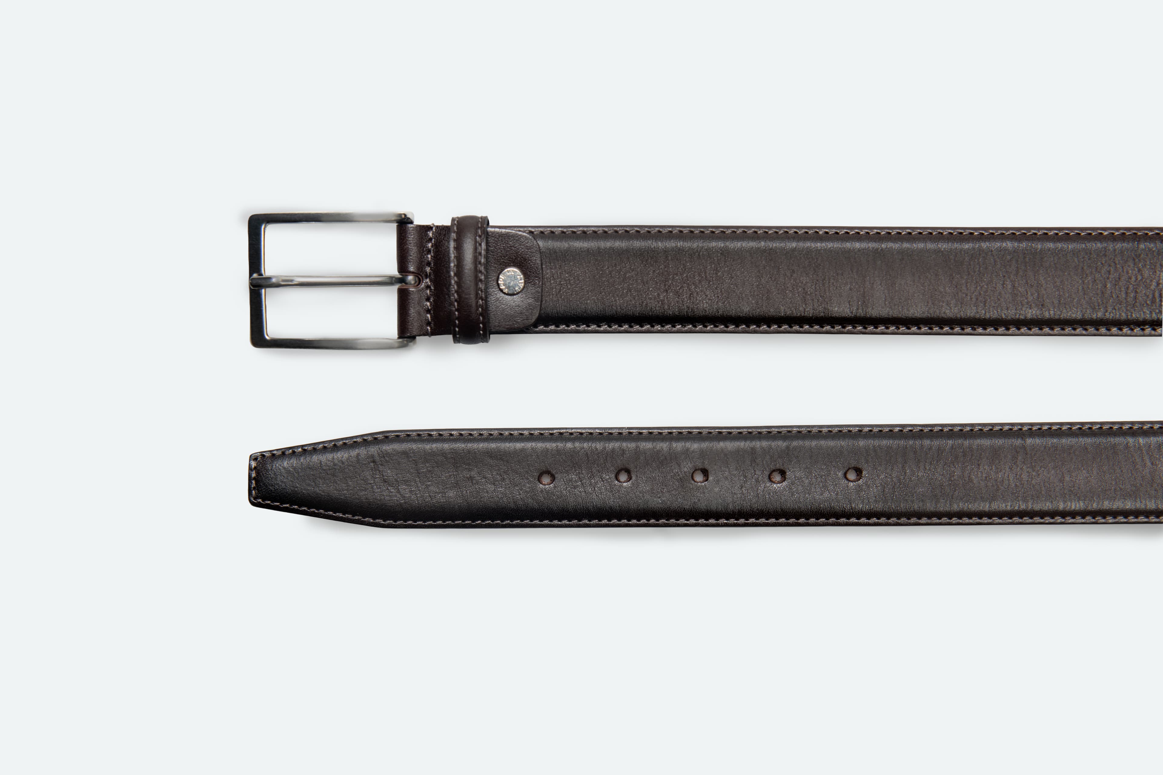Officine Napoli Dark Brown Smooth Leather Belt