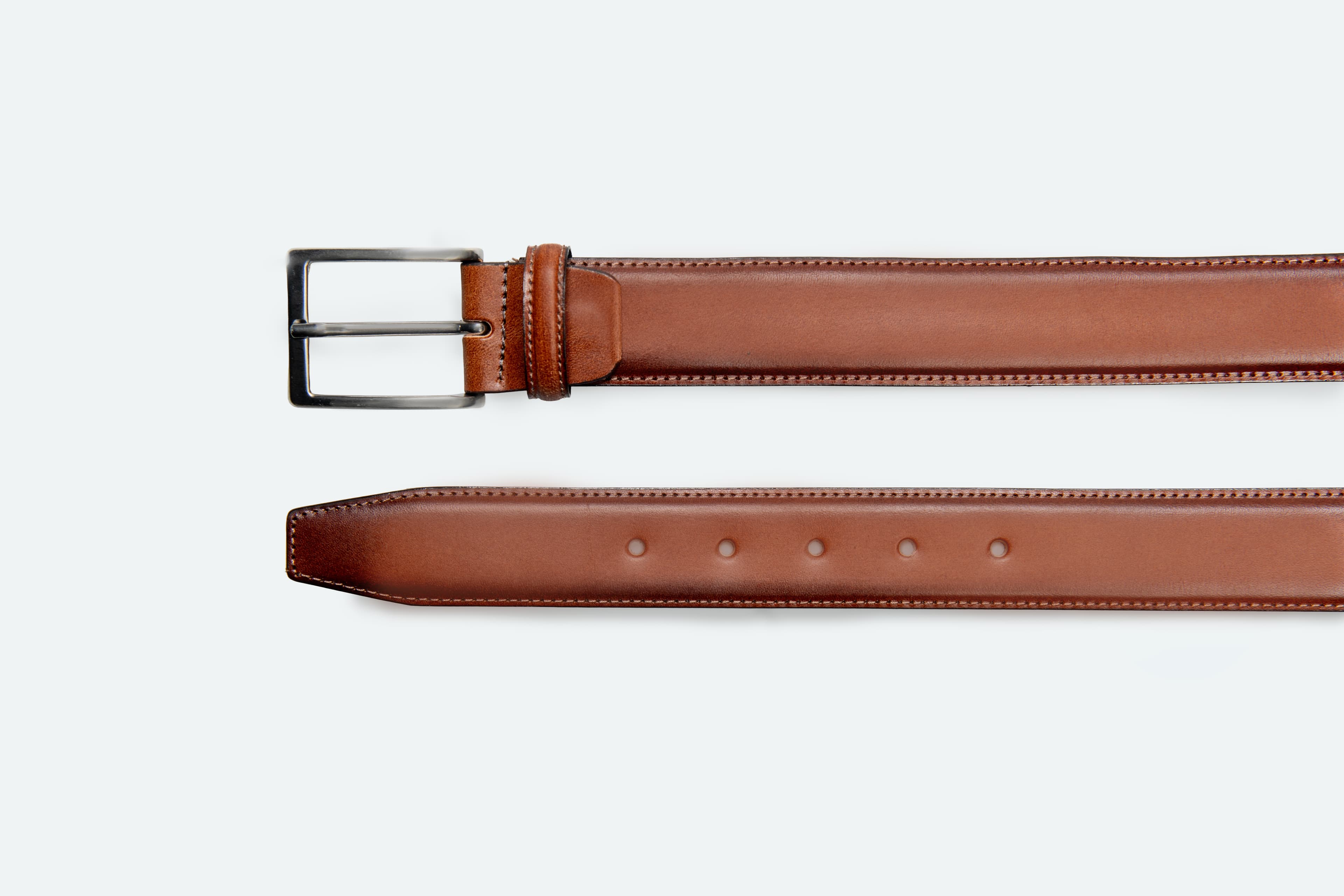 Officine Napoli Cognac Glad Lederen Riem