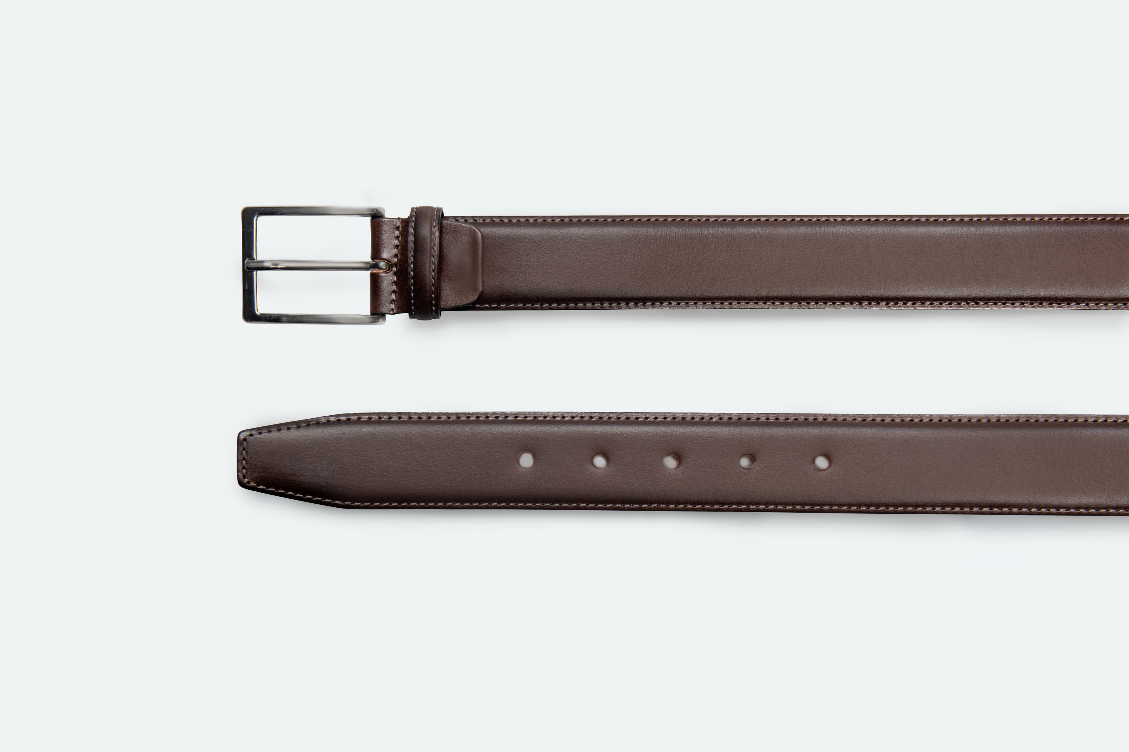 Officine Napoli Donkerbruin Glad Lederen Riem