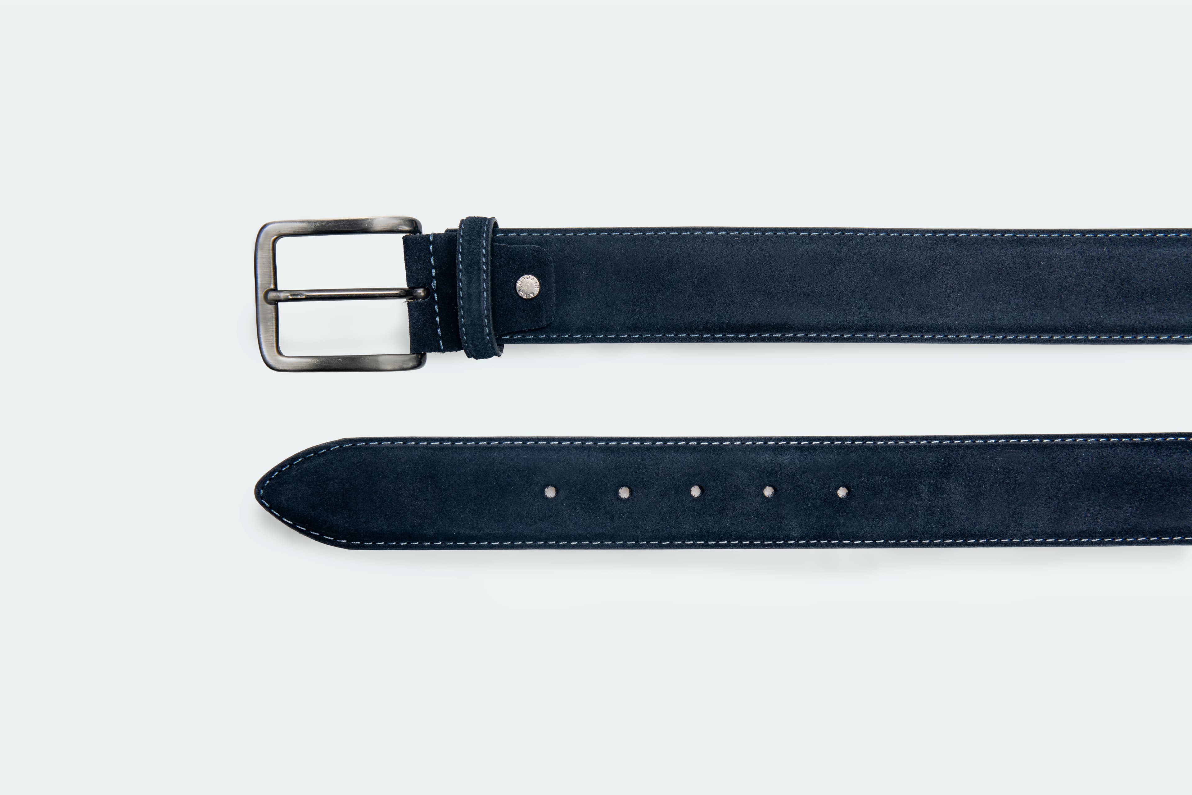 Officine Napoli Dark Blue Suede Belt