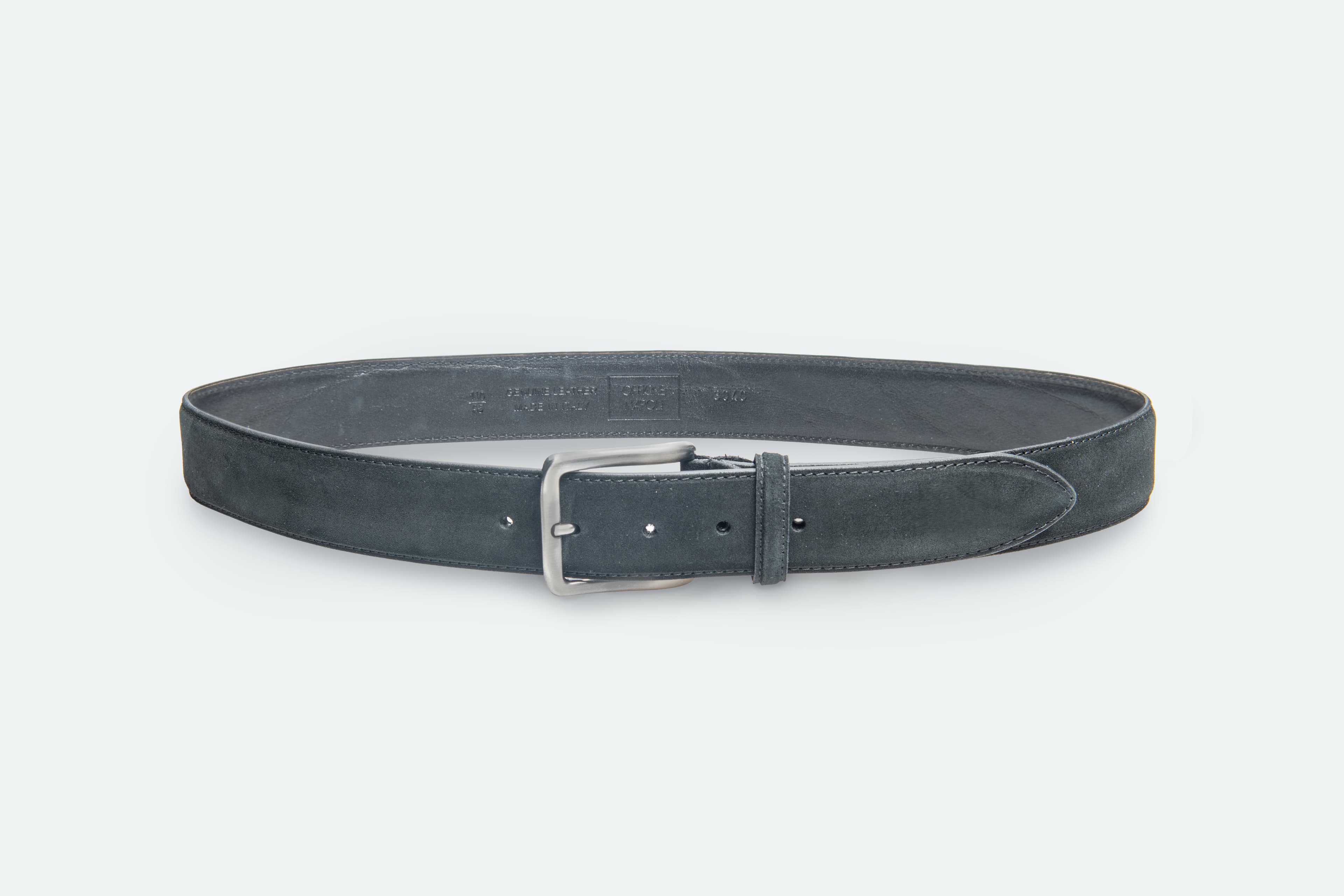 Officine Napoli Black Suede Belt
