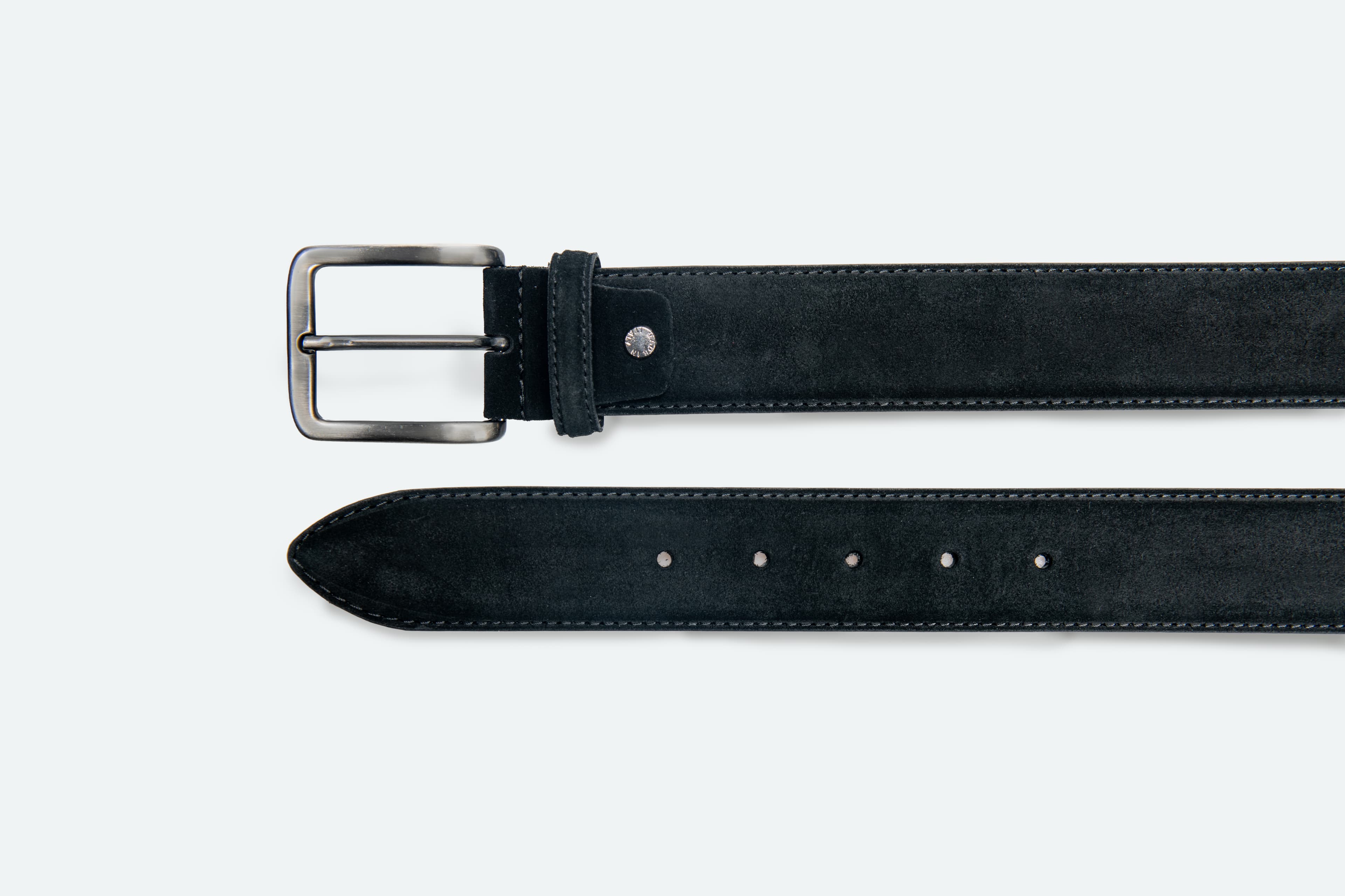 Officine Napoli Black Suede Belt