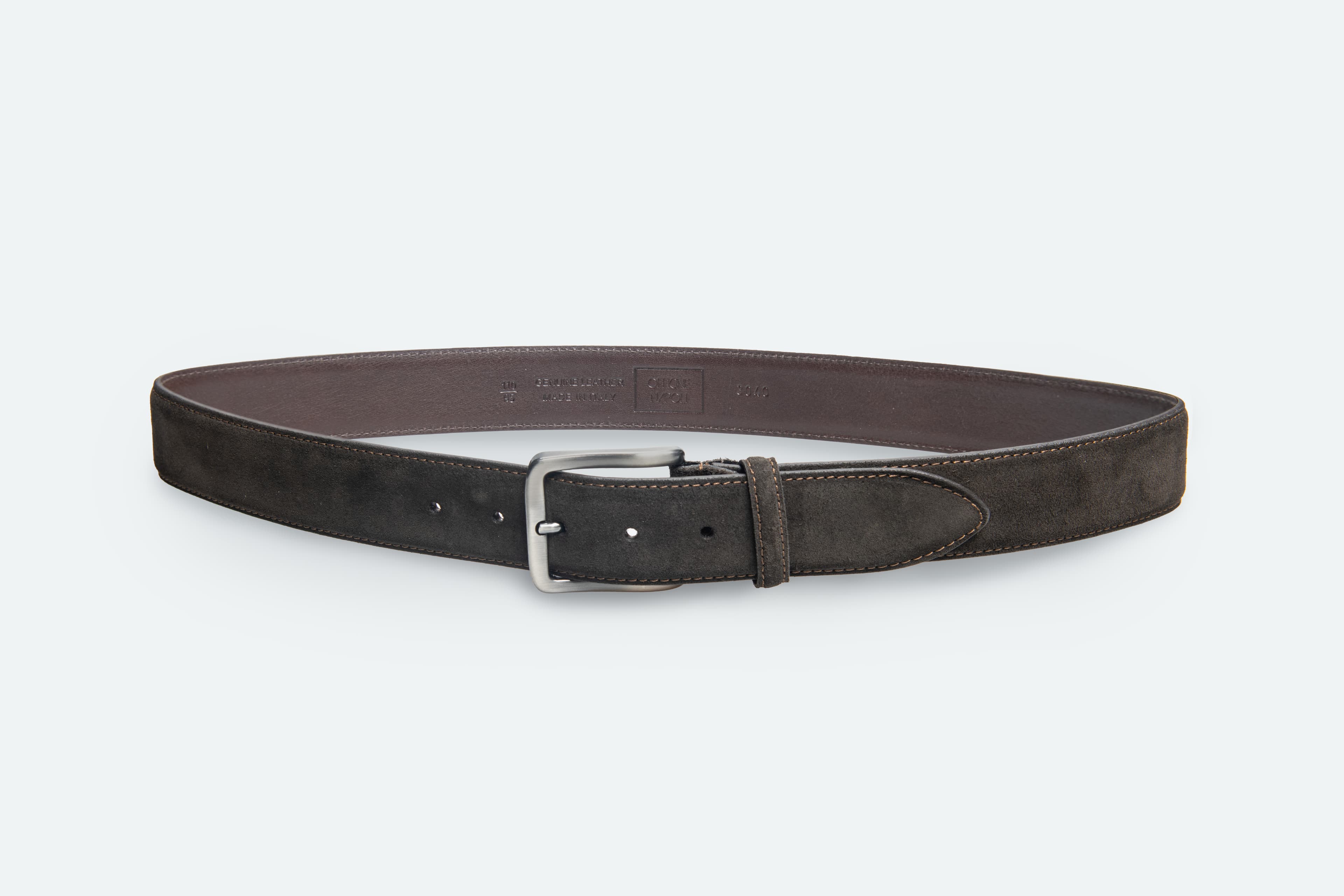 Officine Napoli Dark Brown Suede Belt