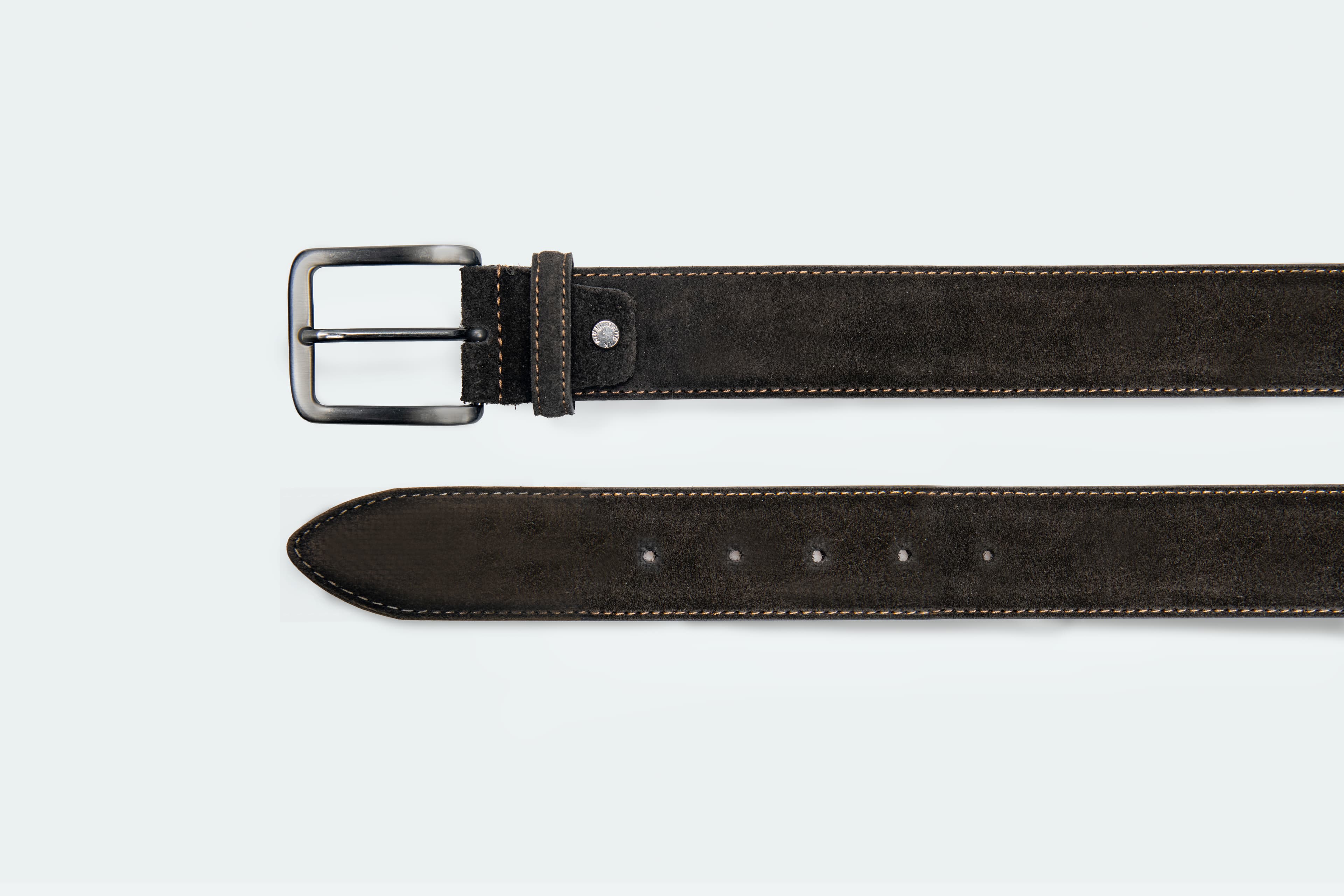 Officine Napoli Dark Brown Suede Belt