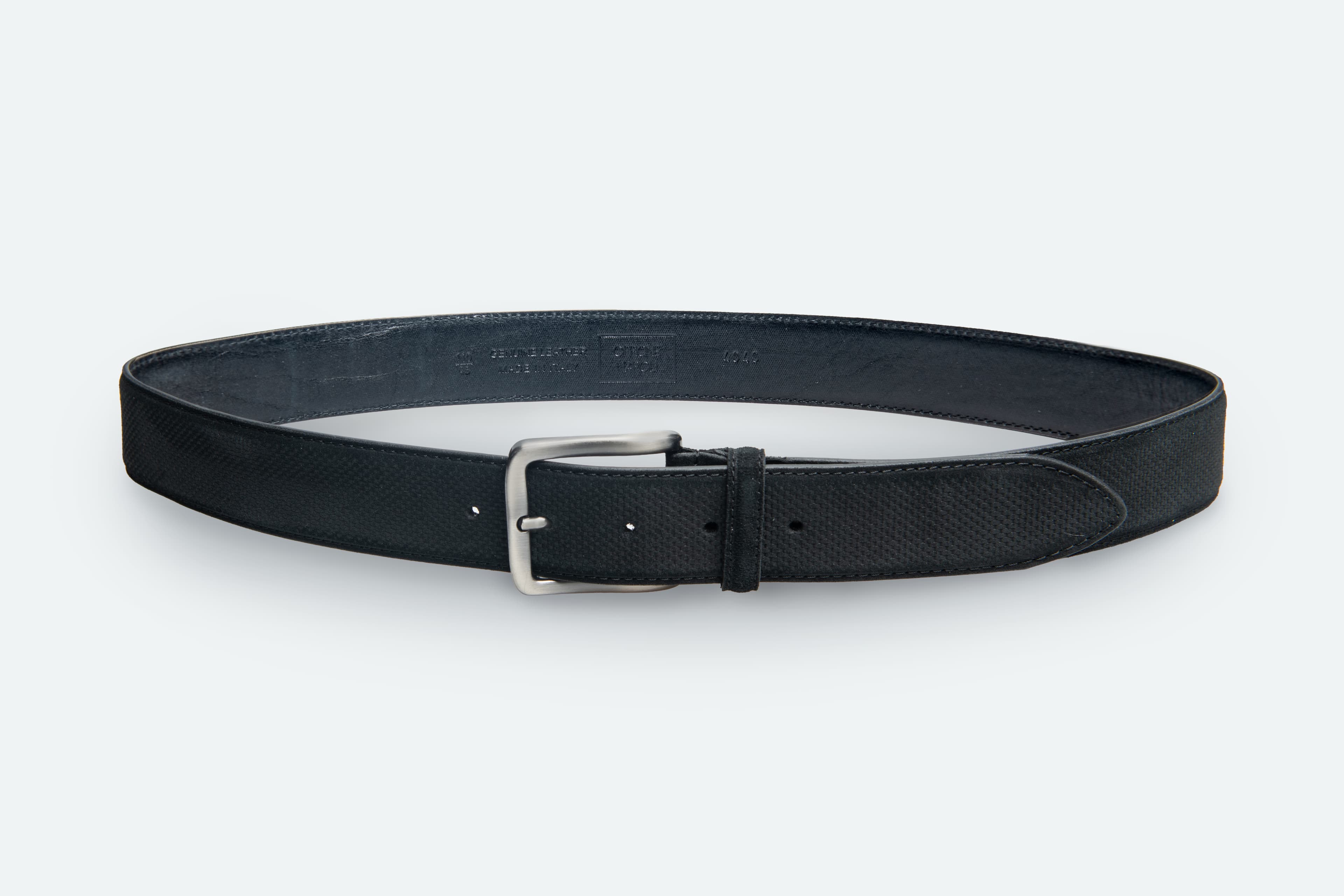 Officine Napoli Black Suede Belt
