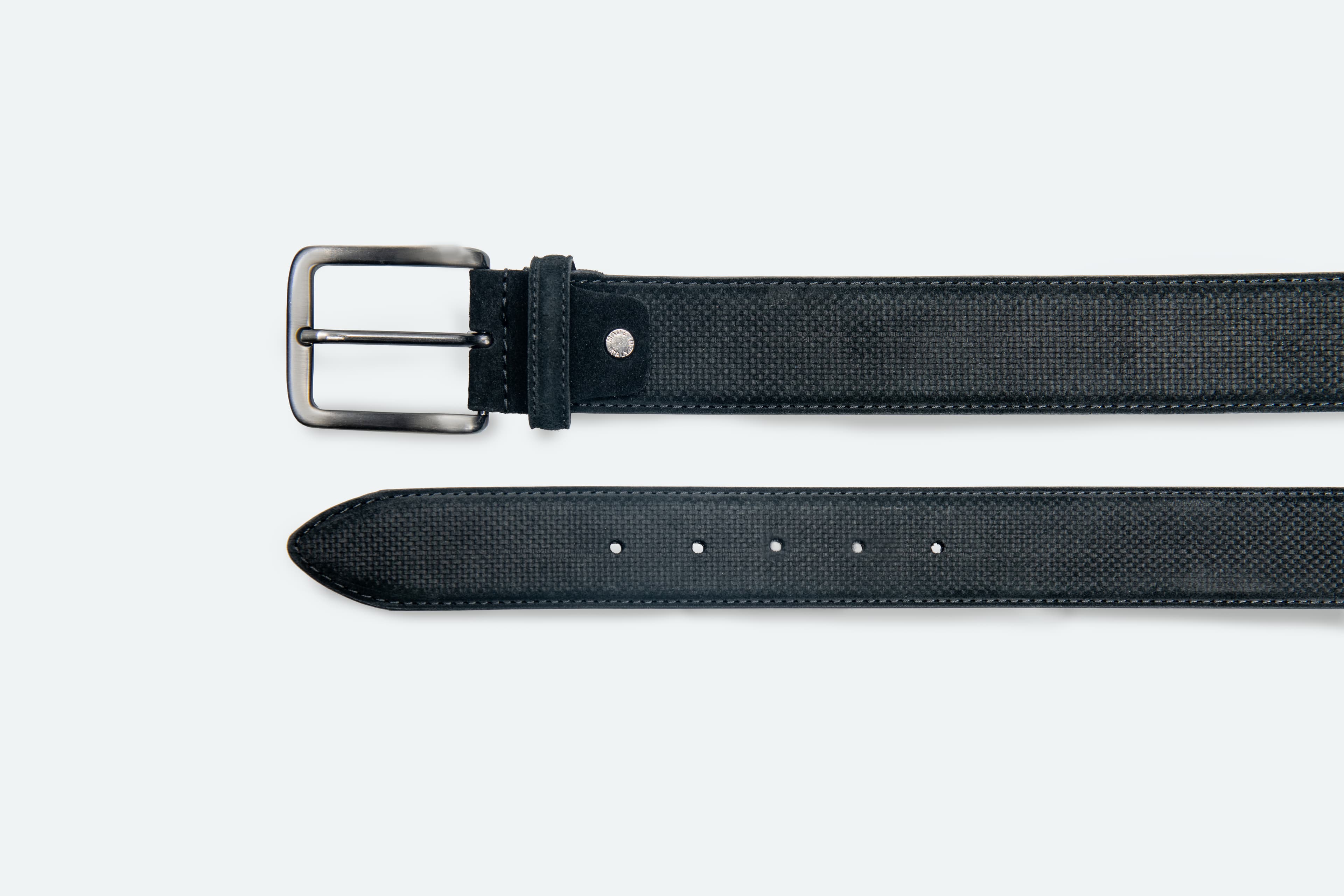 Officine Napoli Black Suede Belt