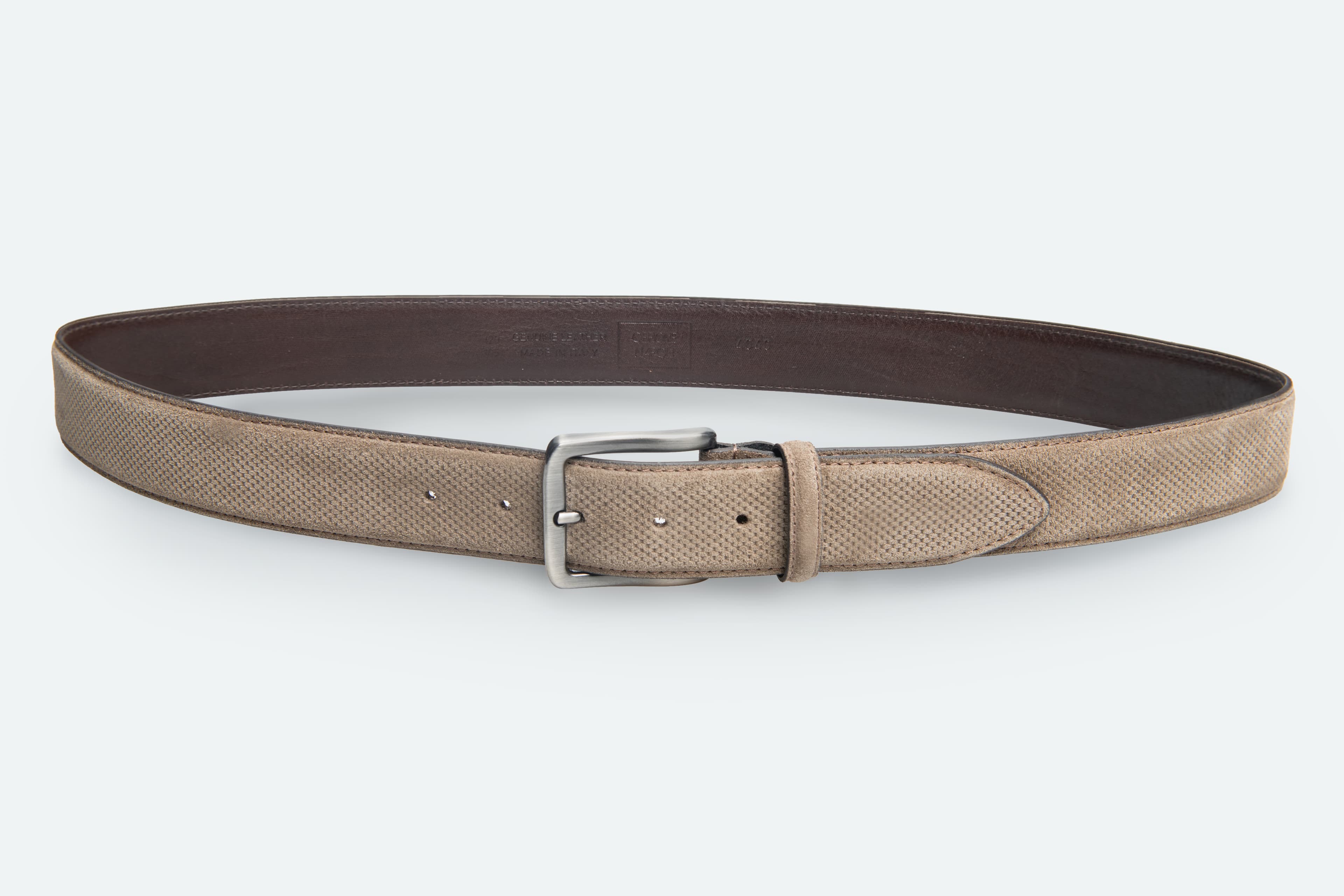 Officine Napoli Taupe Suede Belt