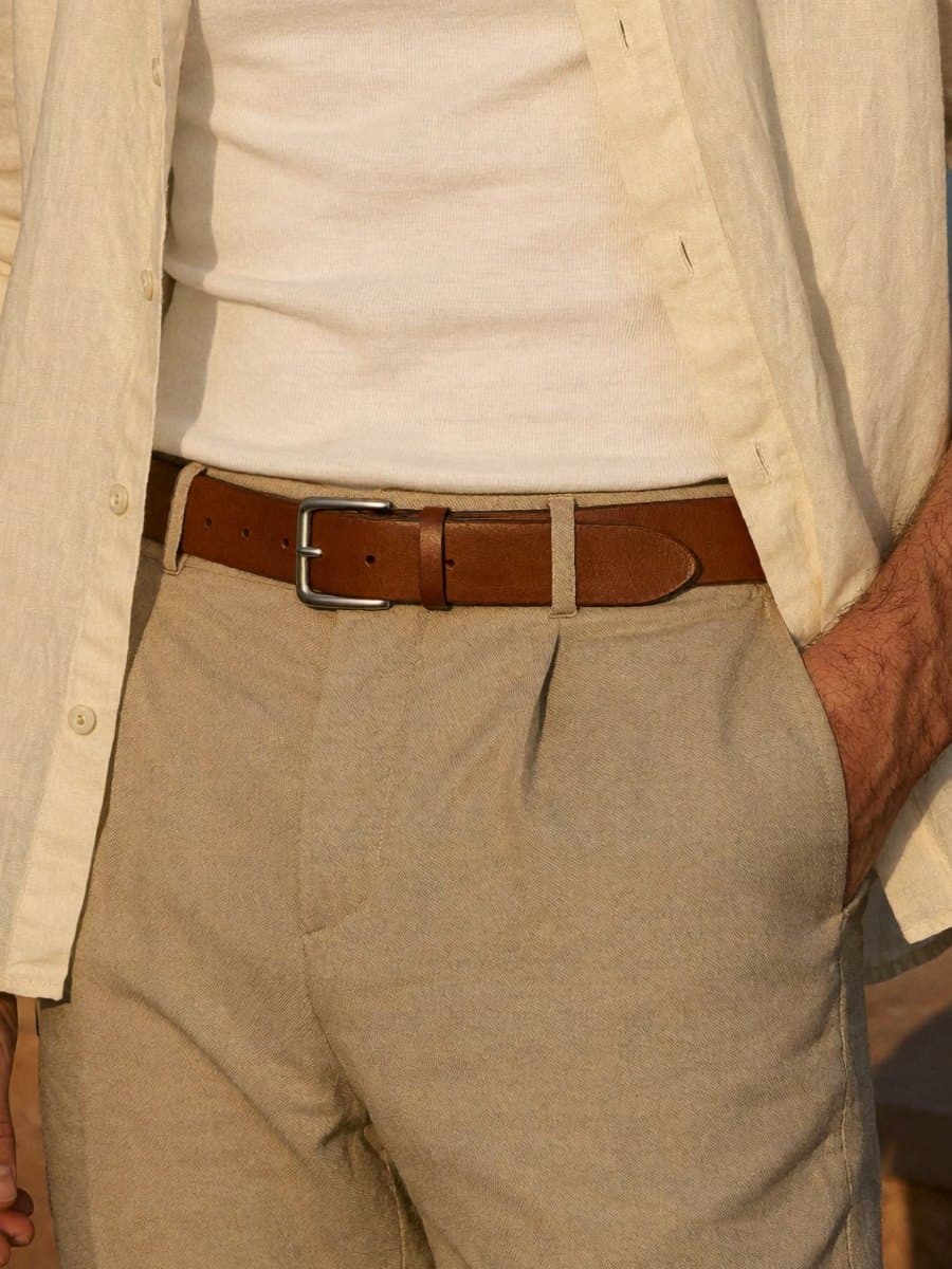 Full-grain leather, finished by hand