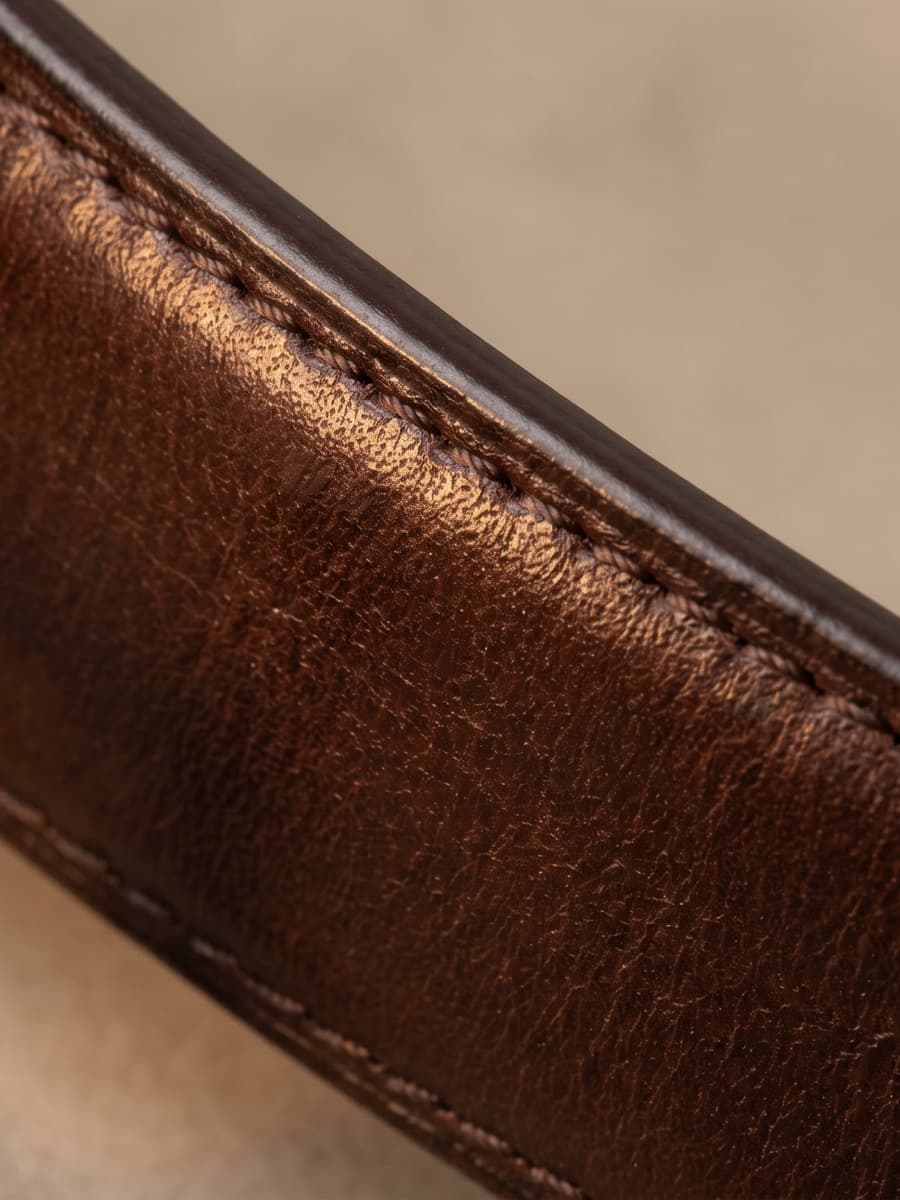Full-grain leather, finished by hand