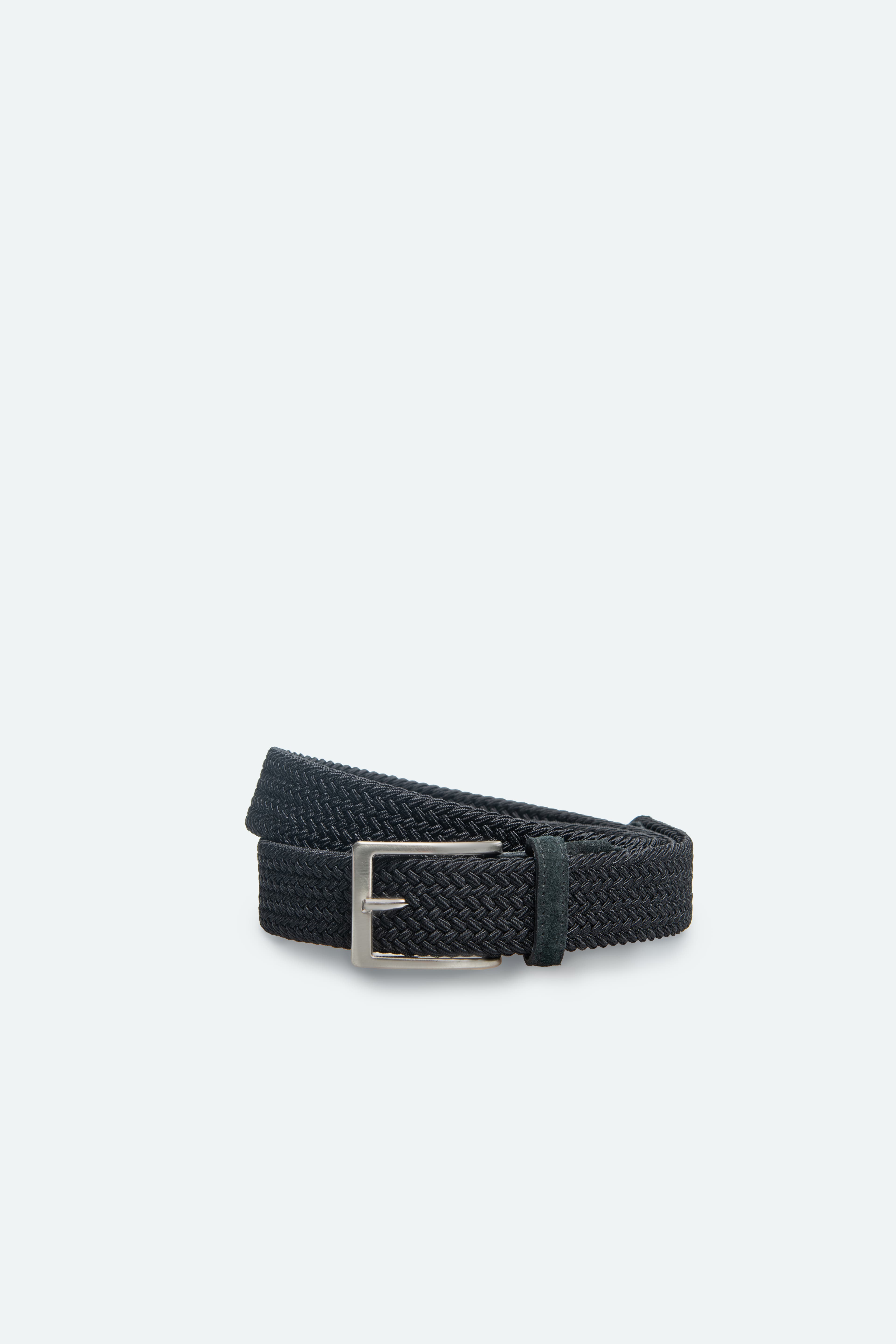 Officine Napoli Black Braided Fabric Belt