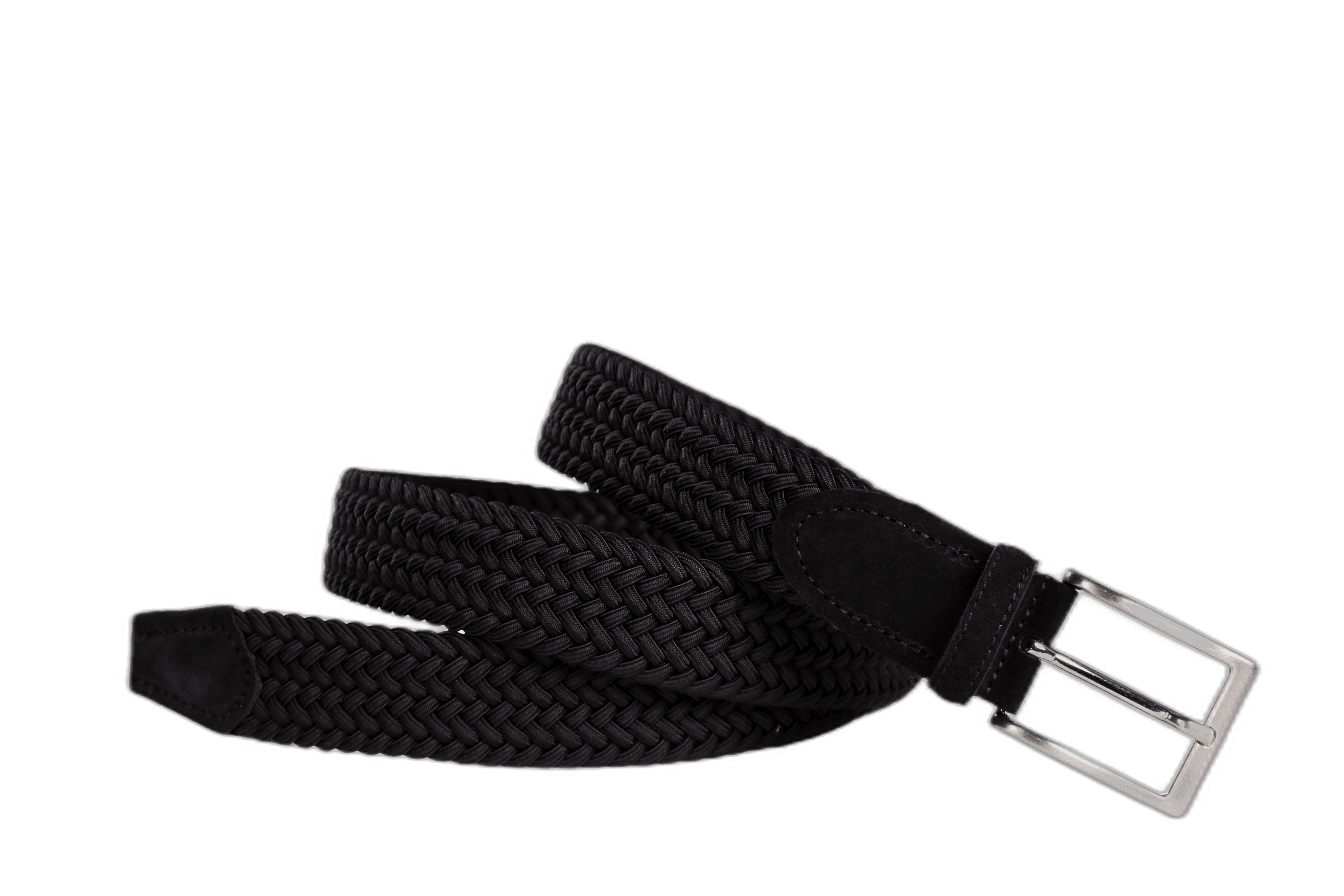 Officine Napoli Black Braided Fabric Belt