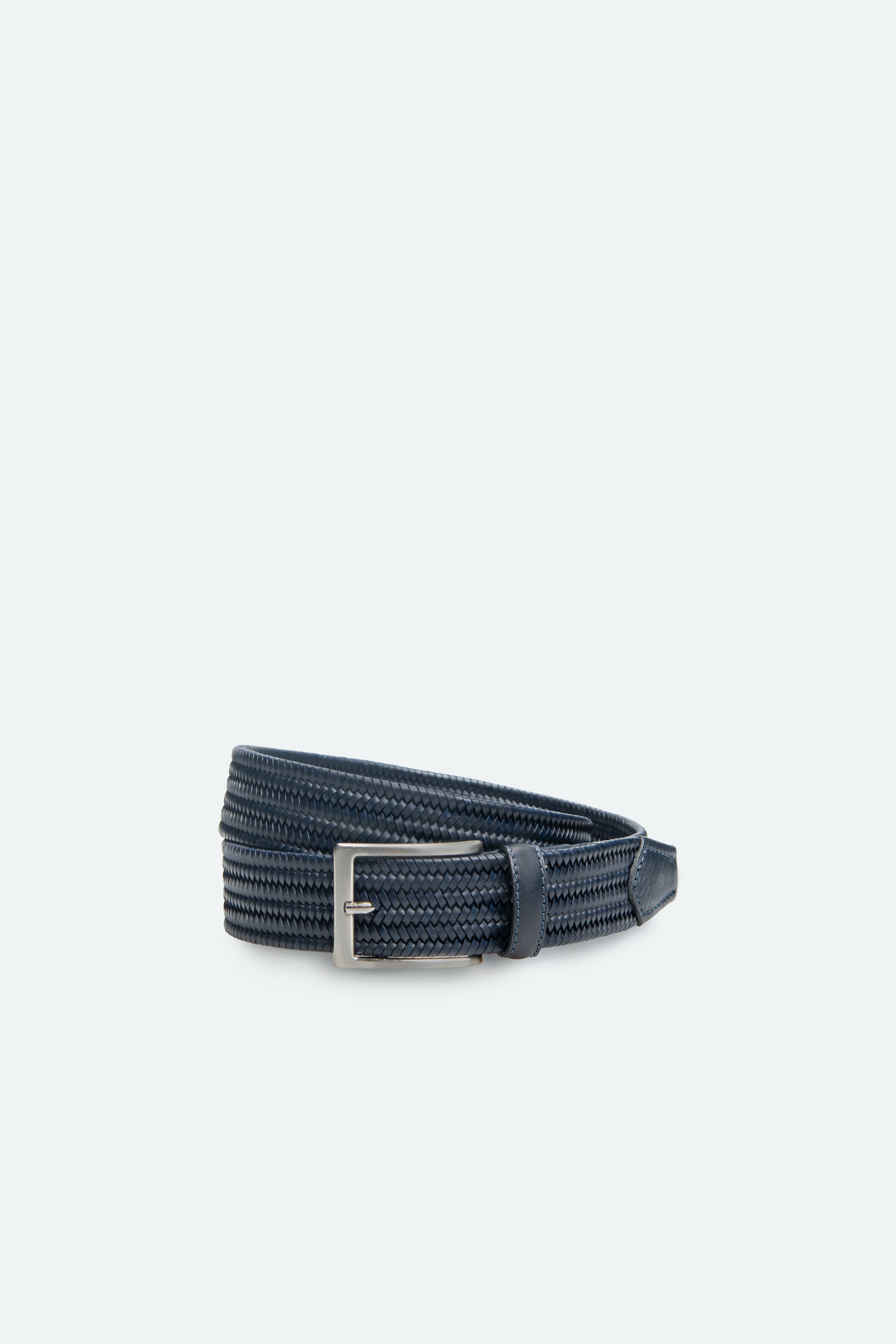 Officine Napoli Blue Braided Leather Belt