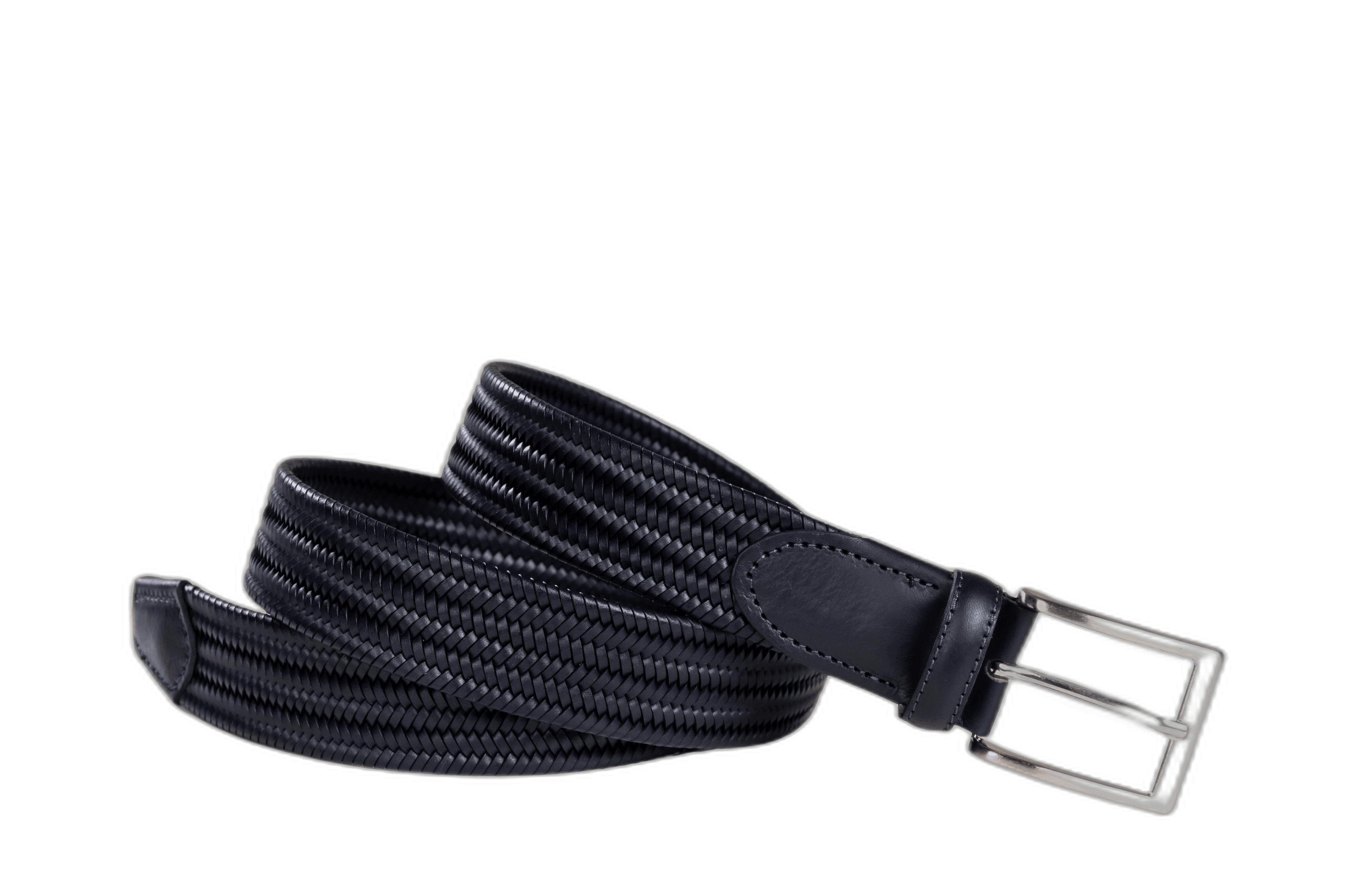 Officine Napoli Bleu Ceinture en Cuir Tressée