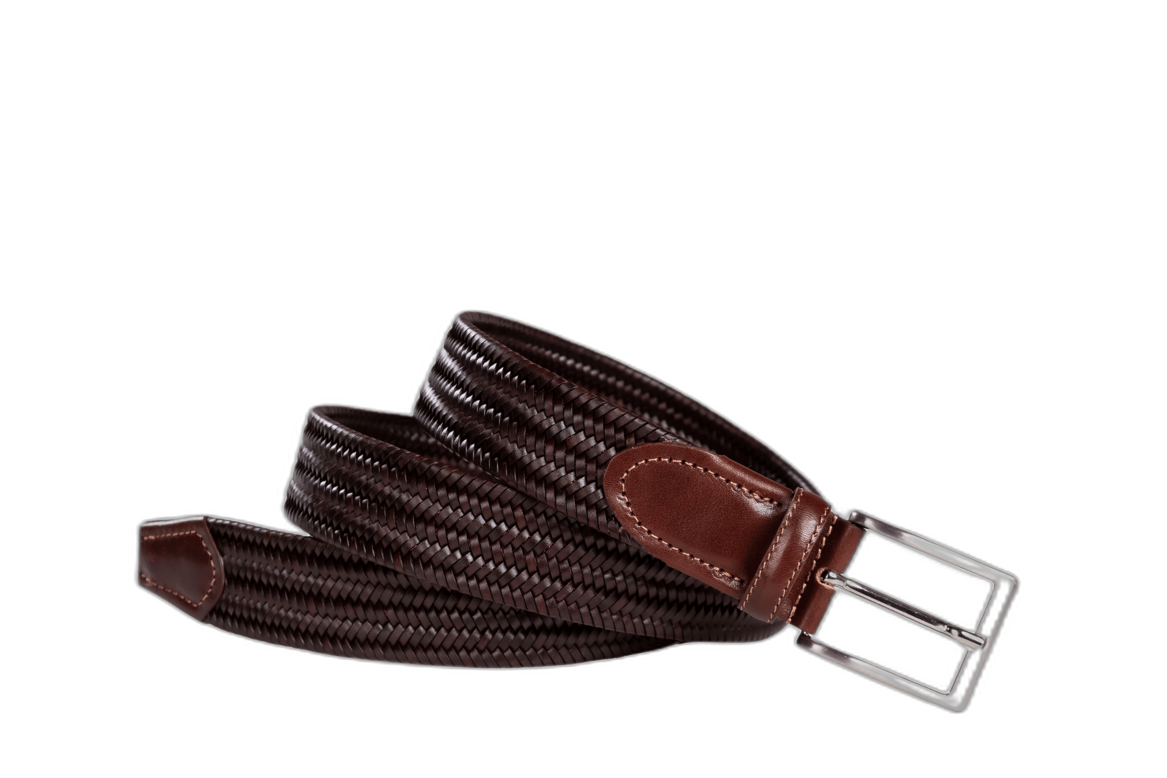Officine Napoli Cognac Ceinture en Cuir Tressée