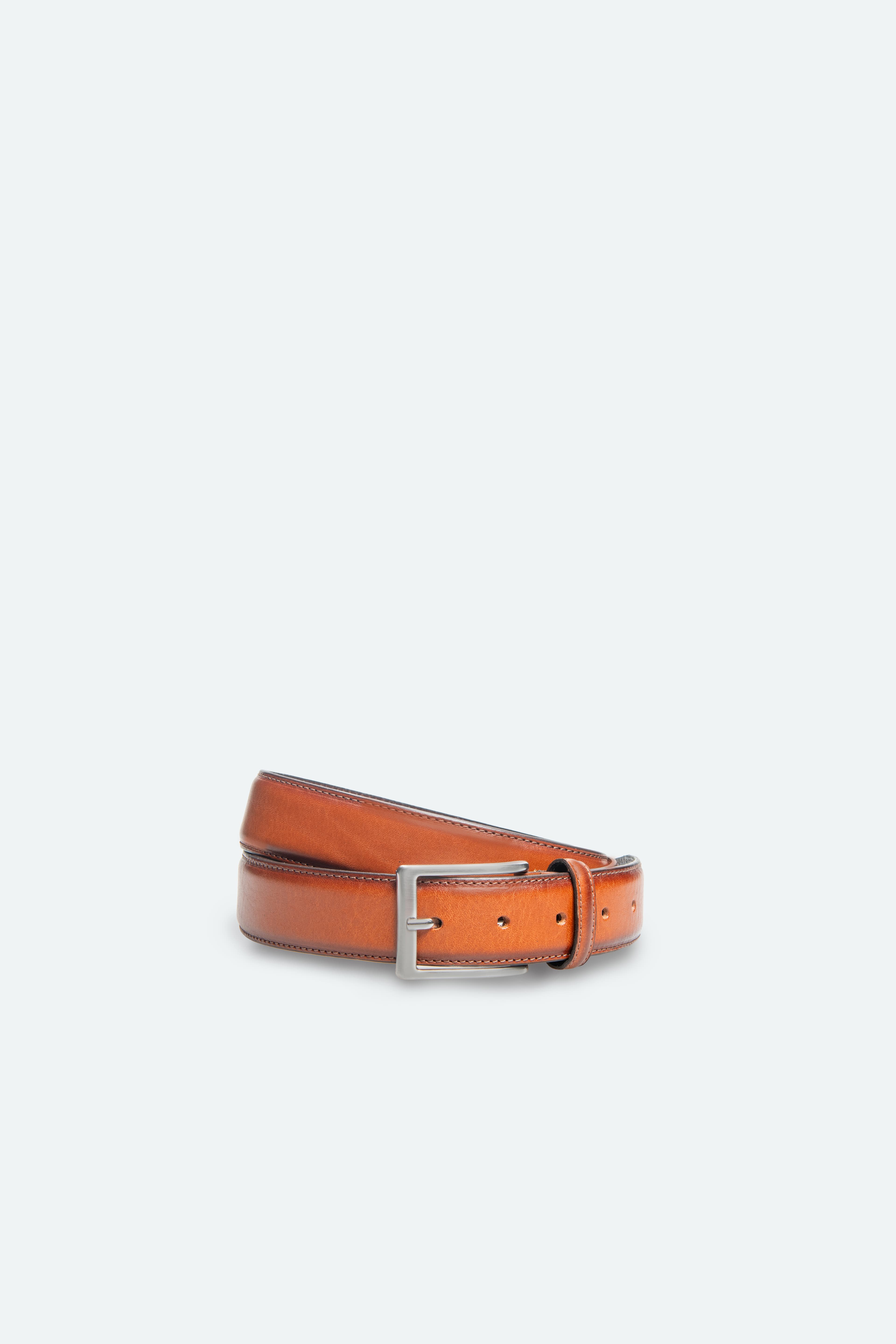 Officine Napoli Cognac Smooth Leather Belt