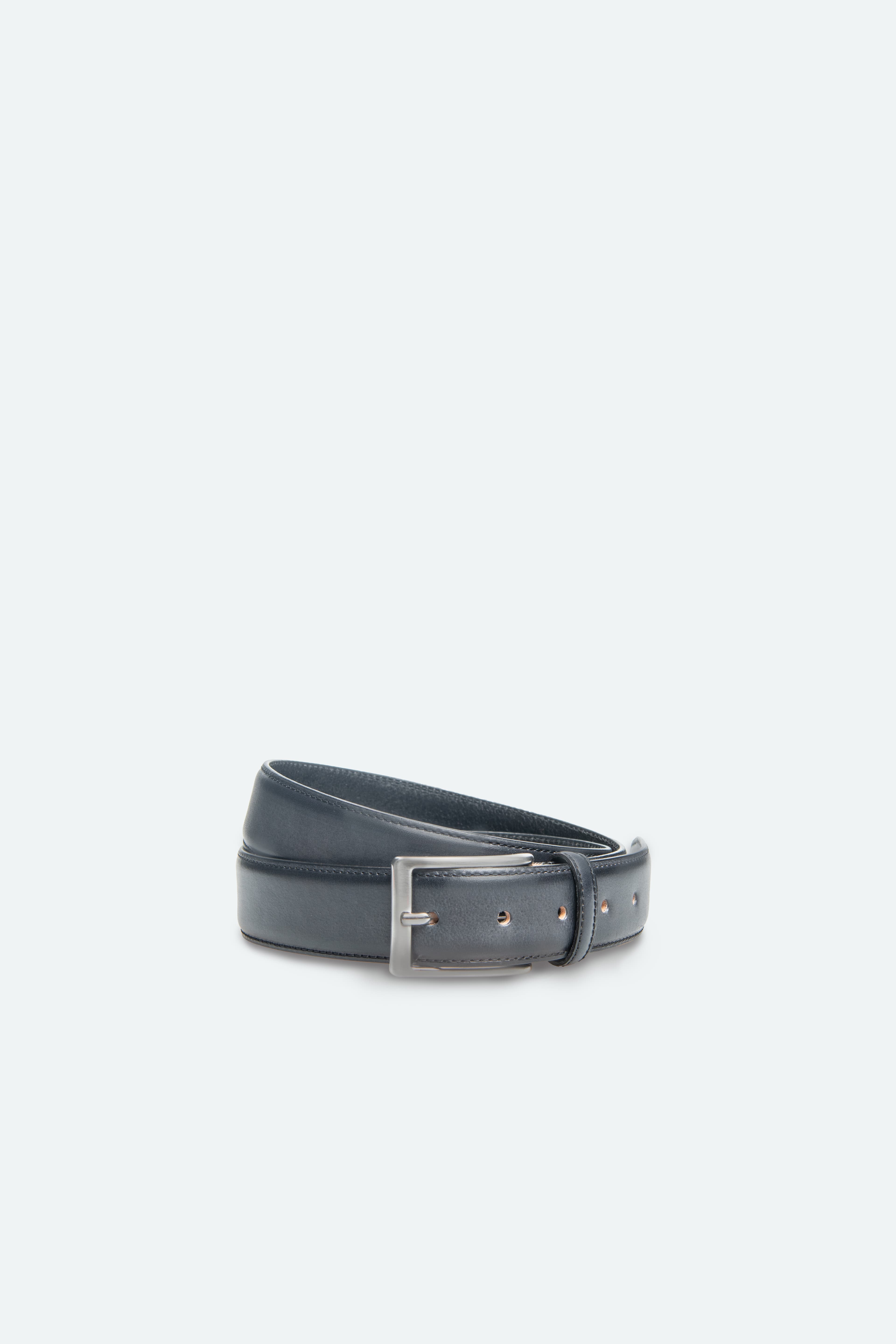 Officine Napoli Black Smooth Leather Belt