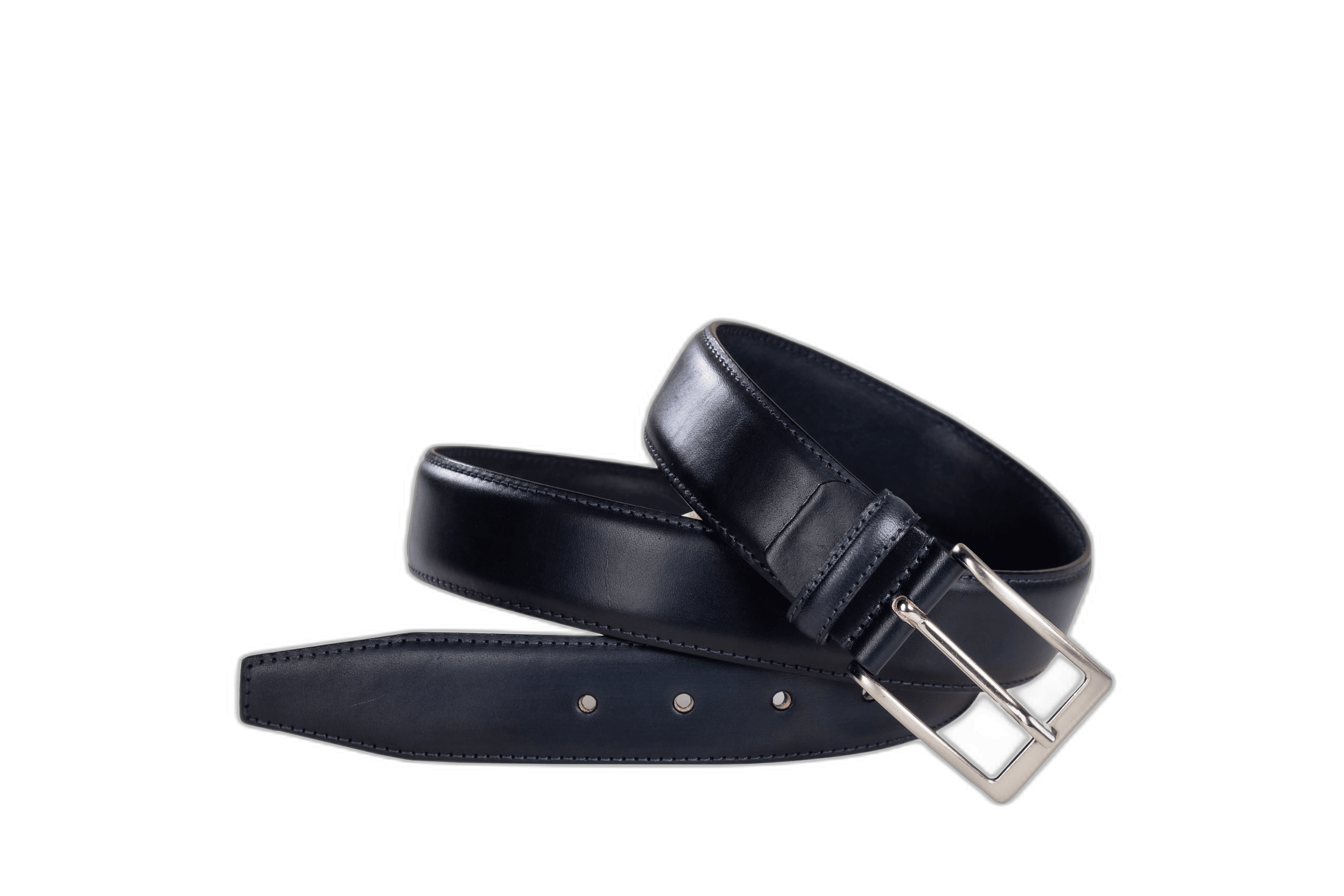 Officine Napoli Bleu Ceinture en Cuir Lisse