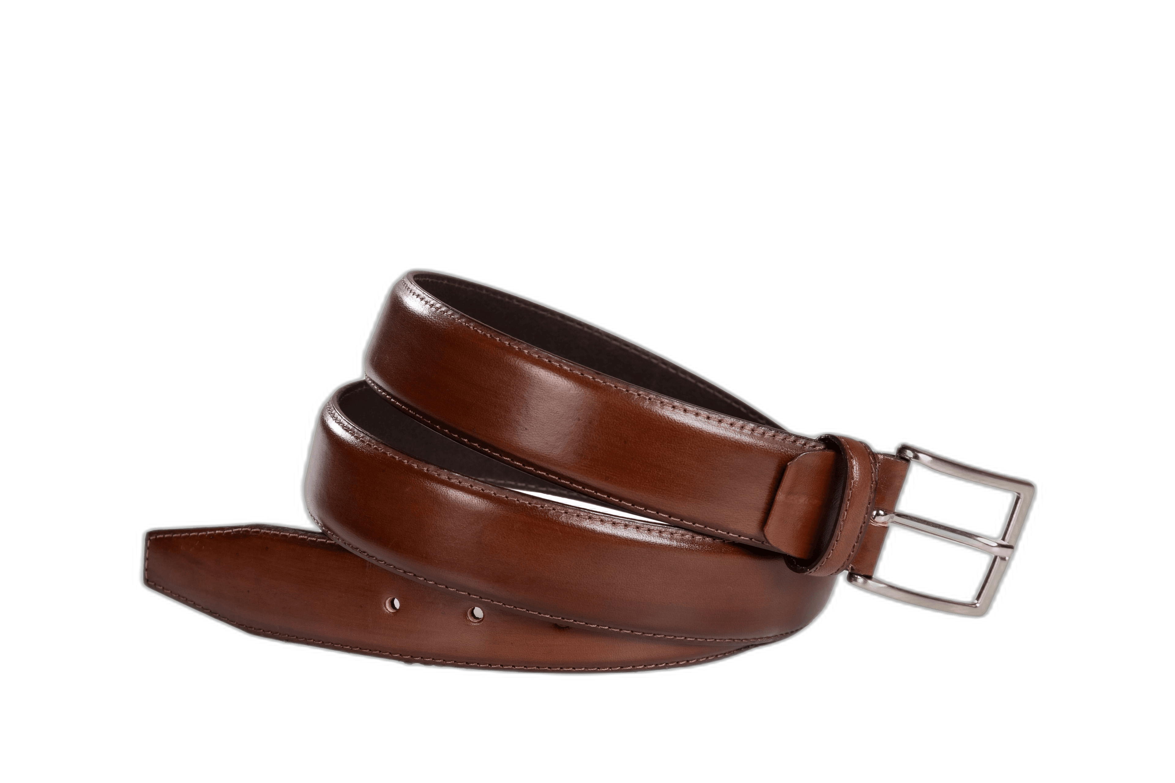 Officine Napoli Cognac Smooth Leather Belt