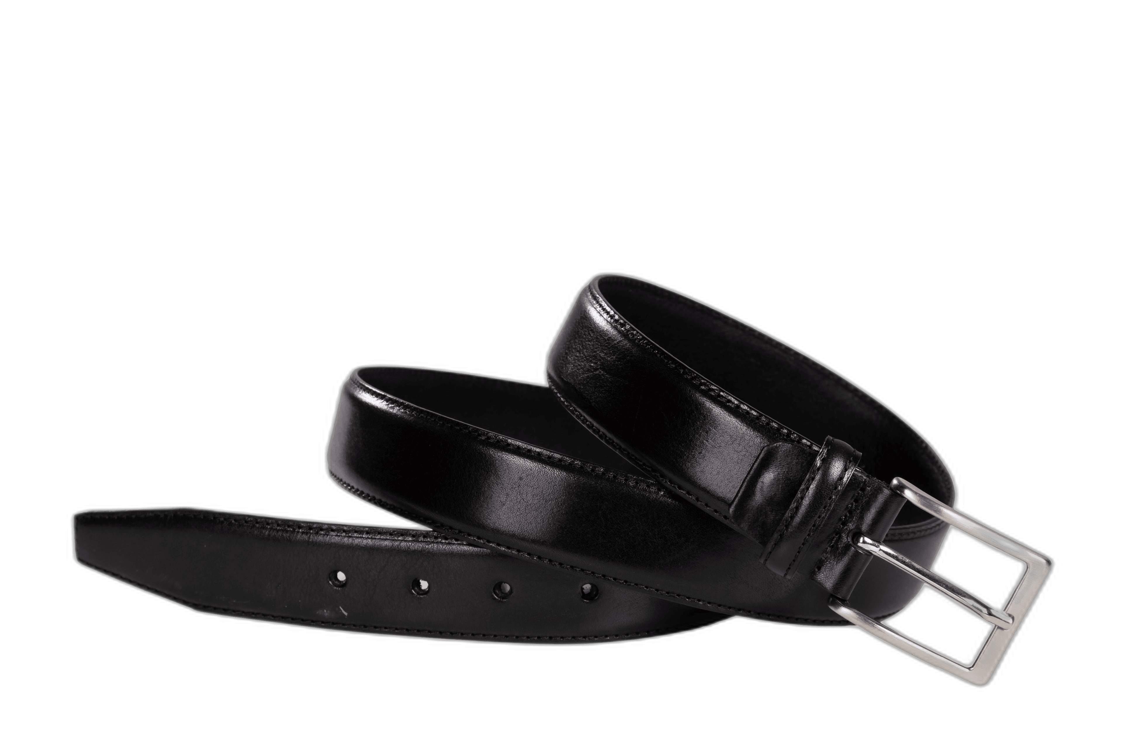Officine Napoli Noir Ceinture en Cuir Lisse