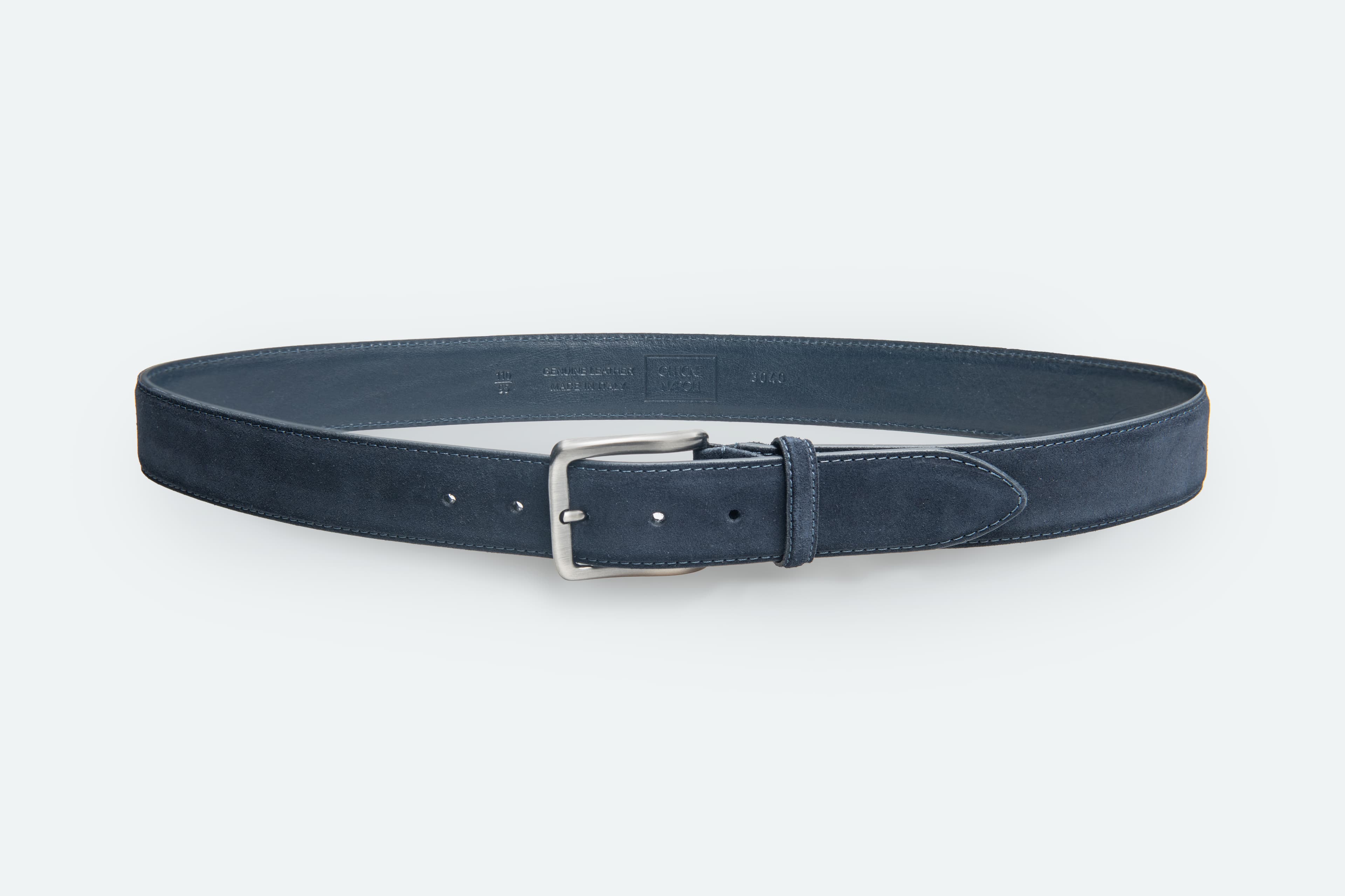 Officine Napoli Dark Blue Suede Belt