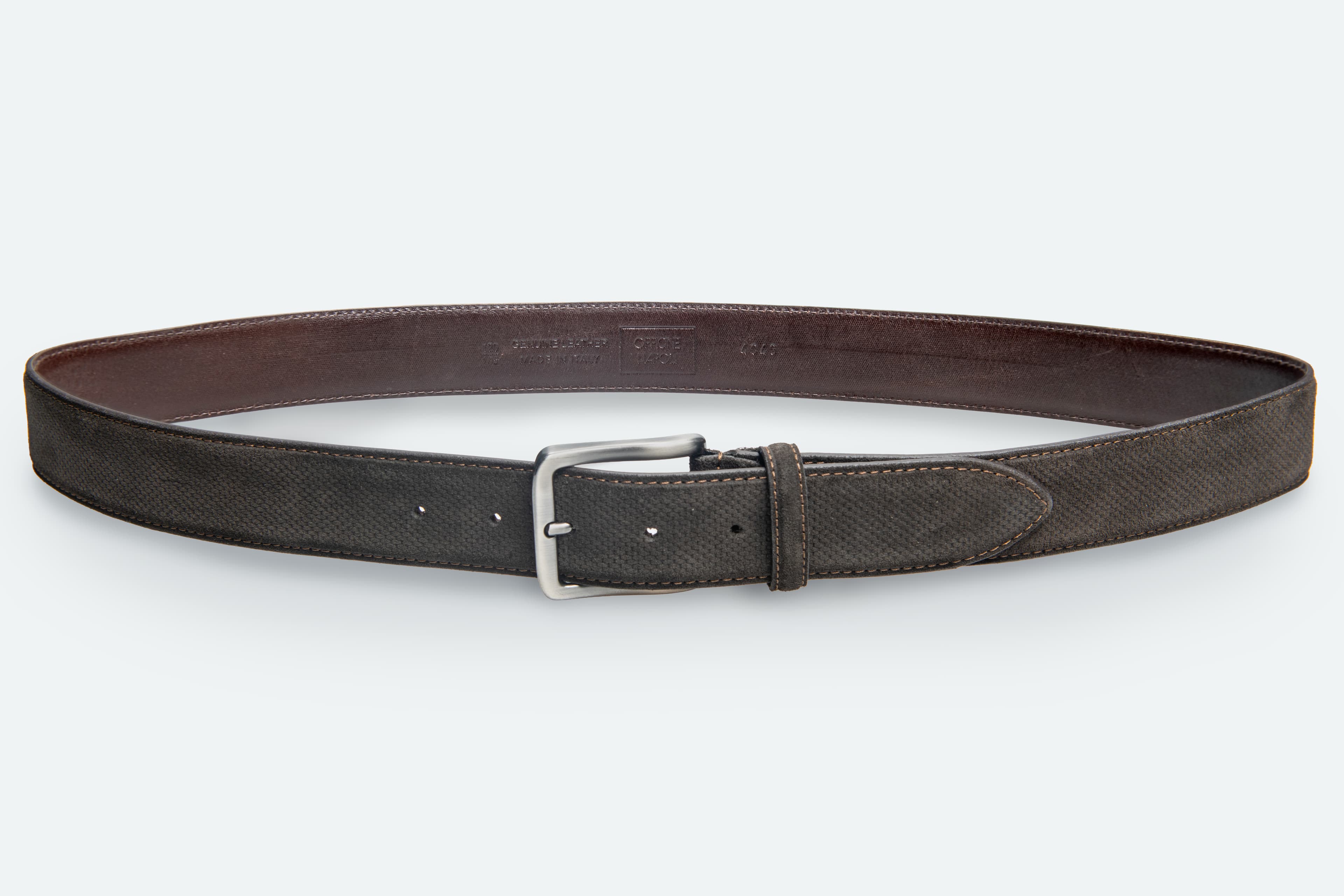 Officine Napoli Dark Brown Suede Belt